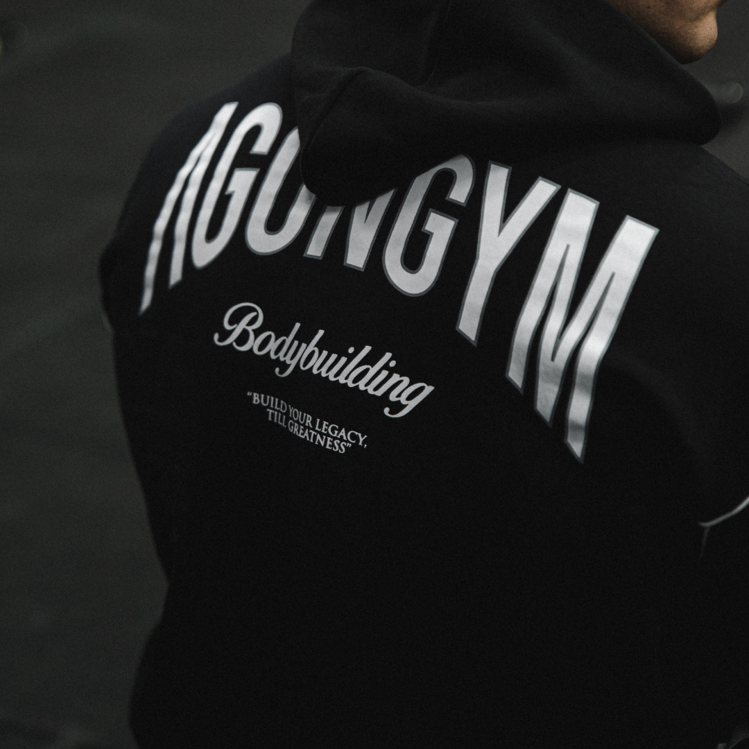 BODYBUILDING HOODIE BY JT - BLACK