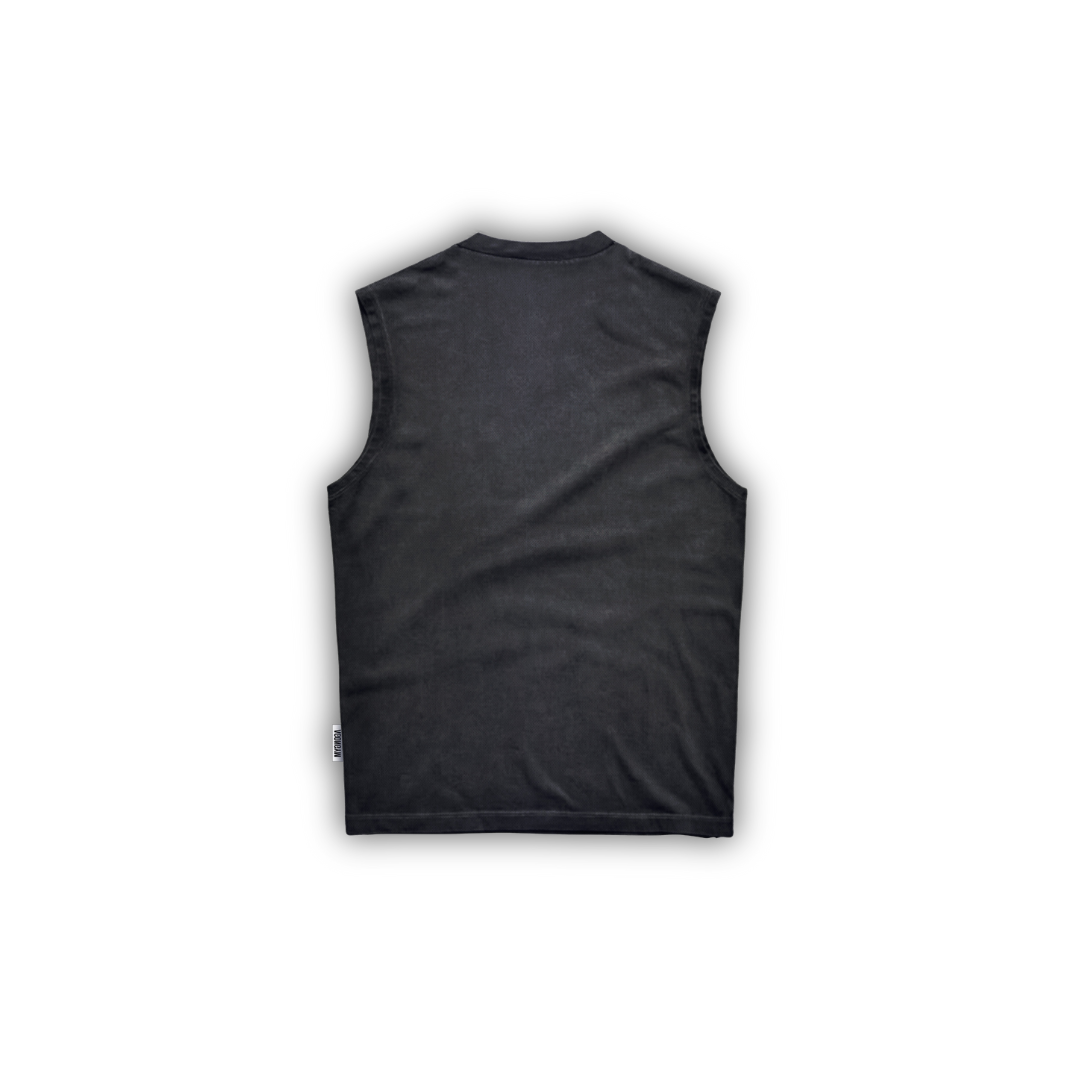 DARK OVERSIZE SLEEVELESS - DARK GRAY