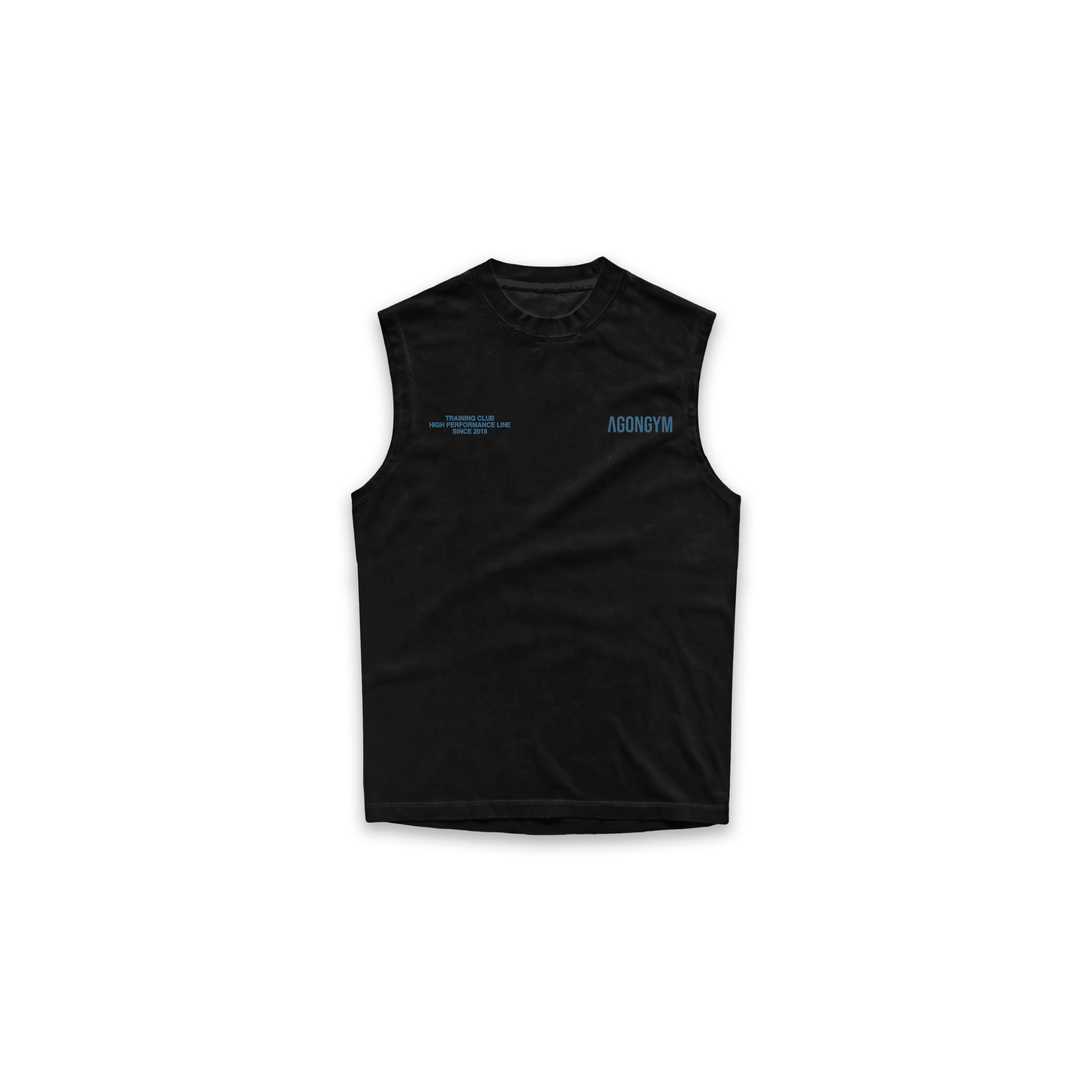 OVERSIZE SLEEVELESS TRAINING CLUB - BLACK/PETROL BLUE