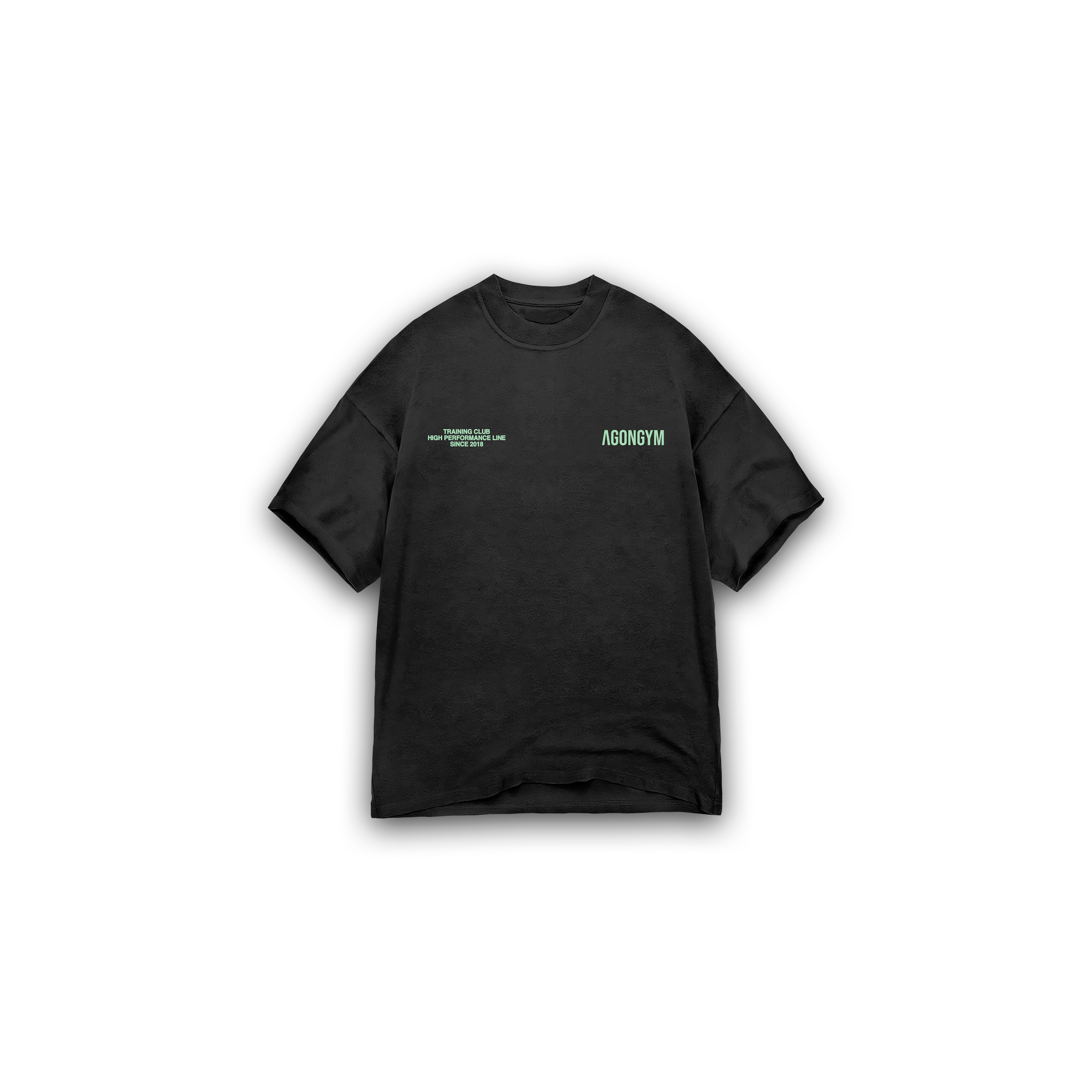 OVERSIZE TRAINING CLUB - WASHED BLACK/LIME GREEN