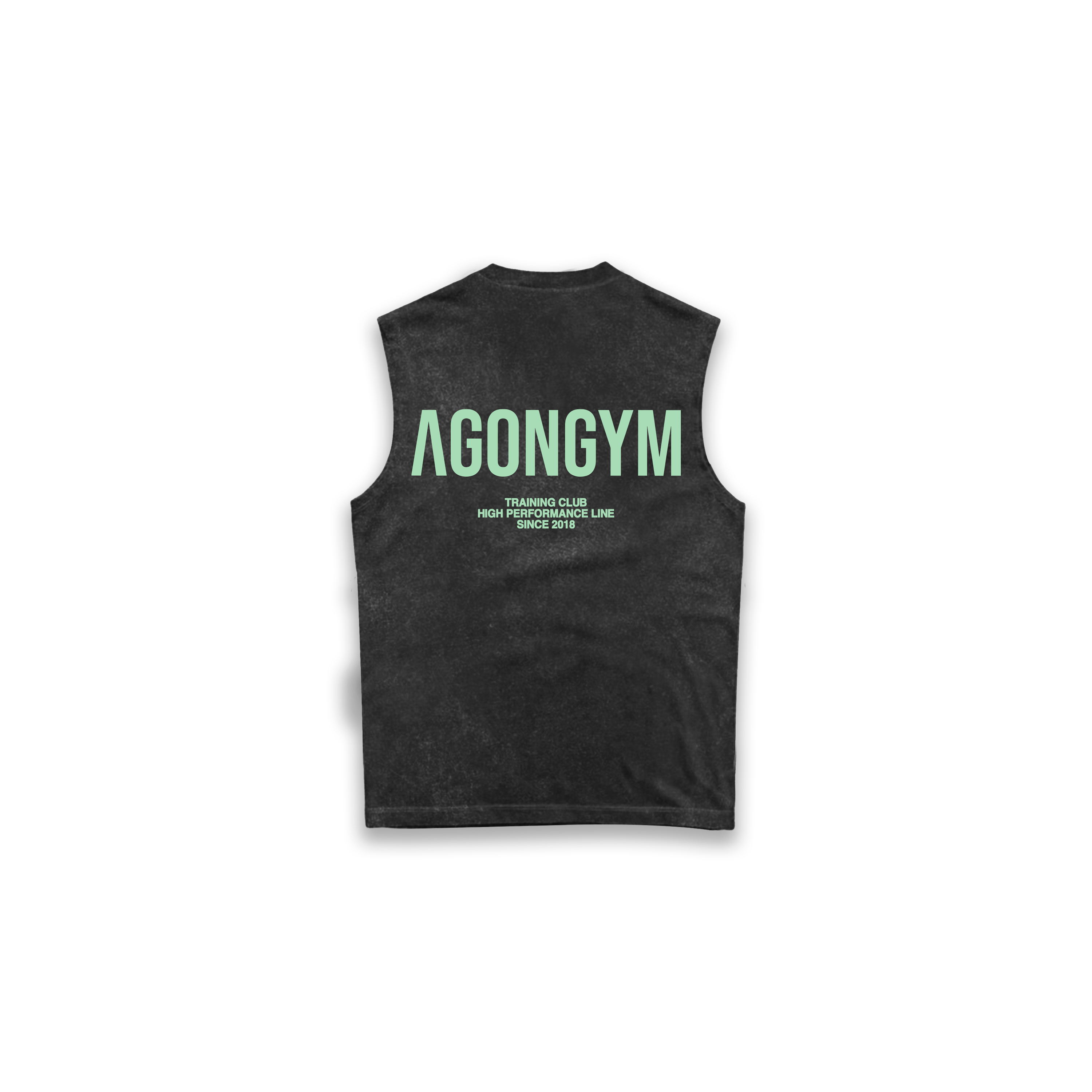 OVERSIZE SLEEVLESS TRAINING CLUB - WASHED BLACK/LIME GREEN