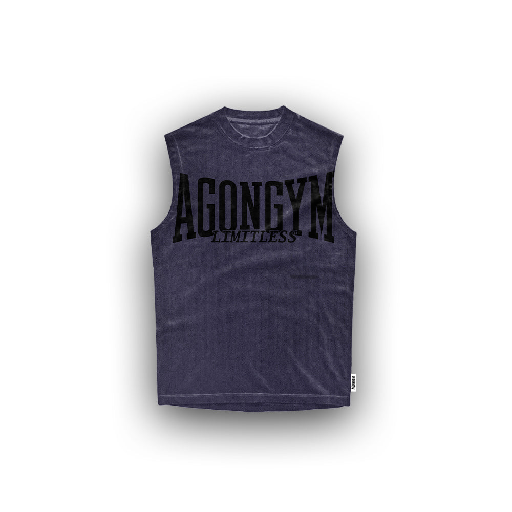 DARK OVERSIZE SLEEVELESS - DARK PURPLE/BLACK
