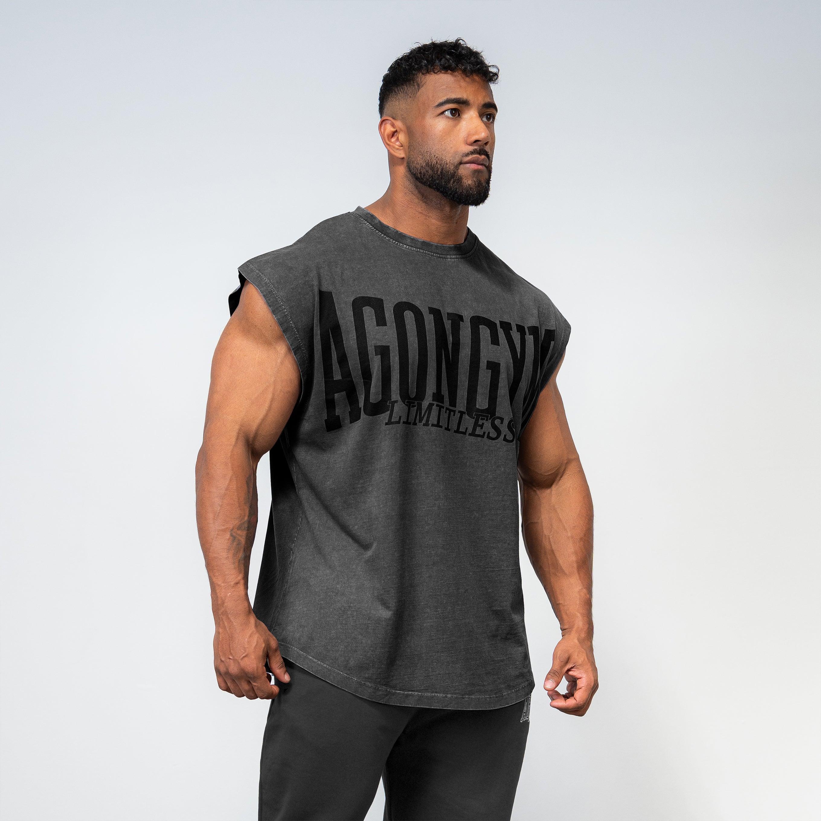 DARK OVERSIZE SLEEVELESS - DARK GRAY