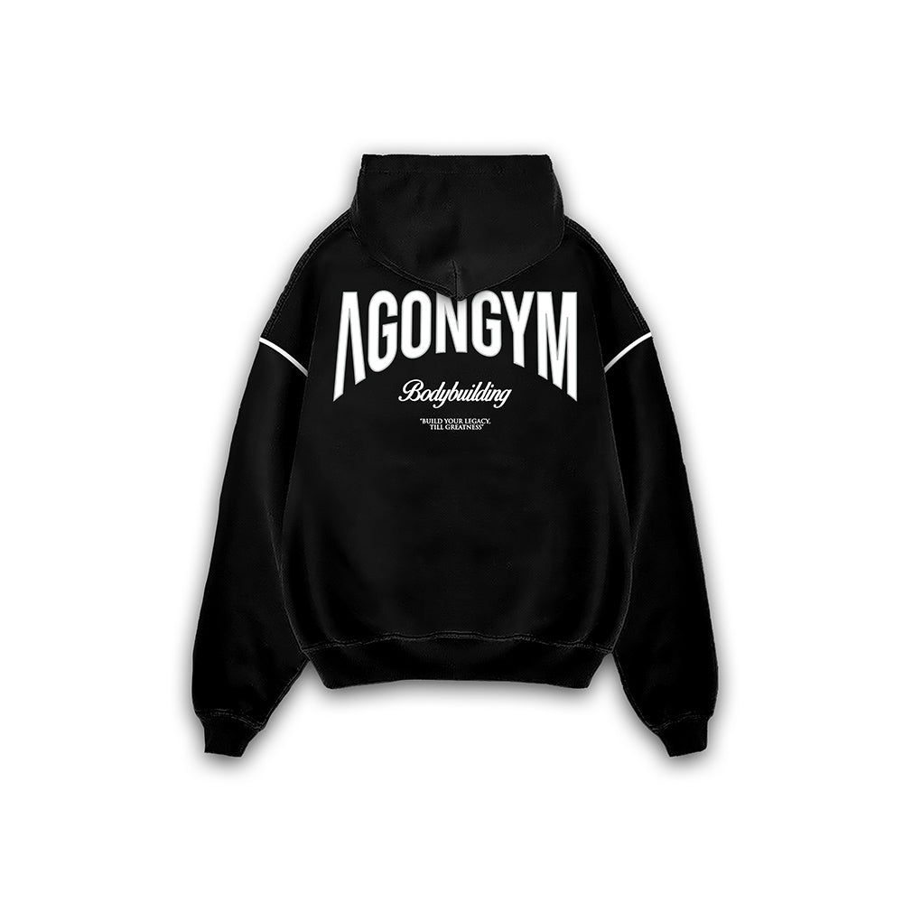 BODYBUILDING HOODIE BY JT - BLACK