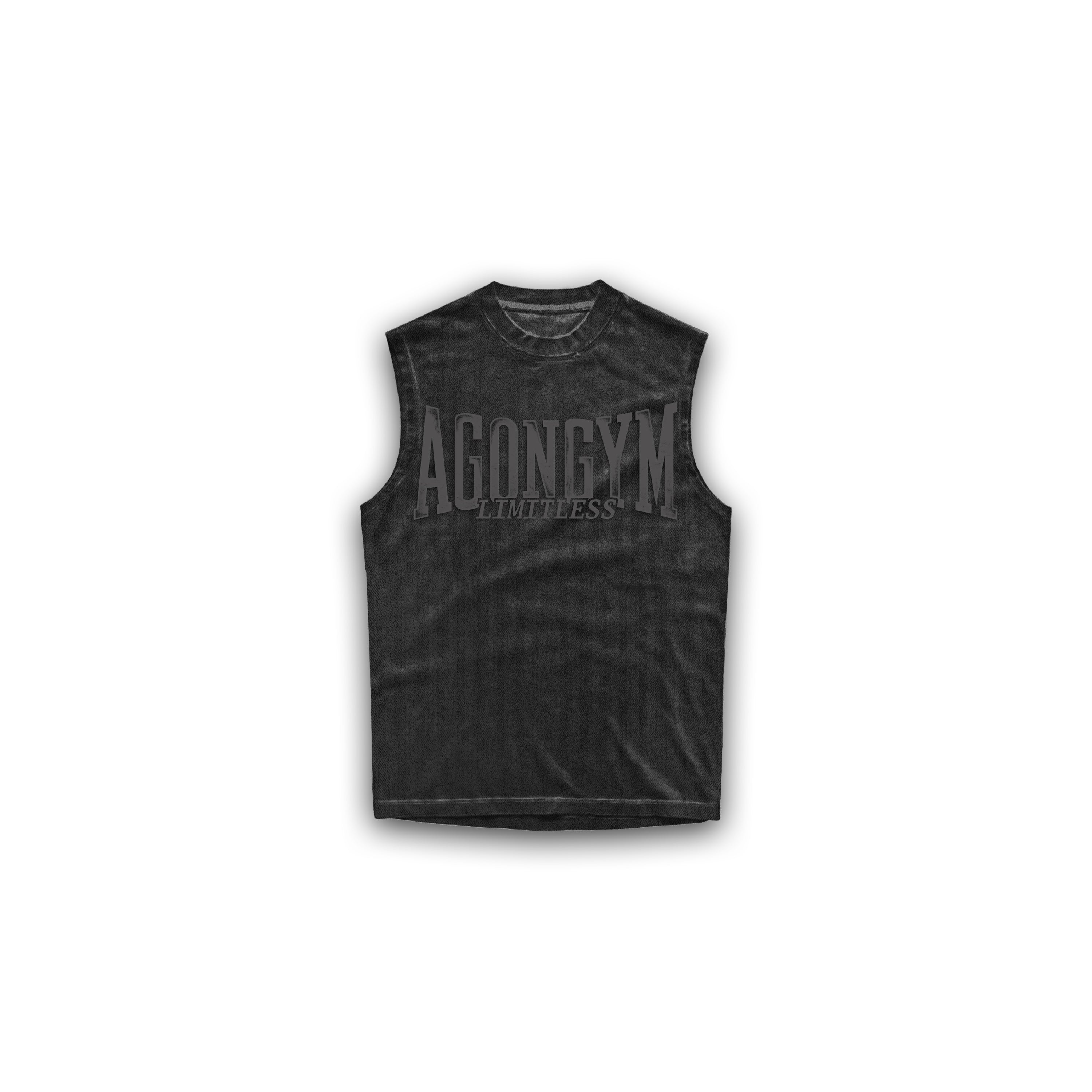 OVERSIZE SLEEVELESS LIMITLESS - WASHED BLACK/SILVER GREY