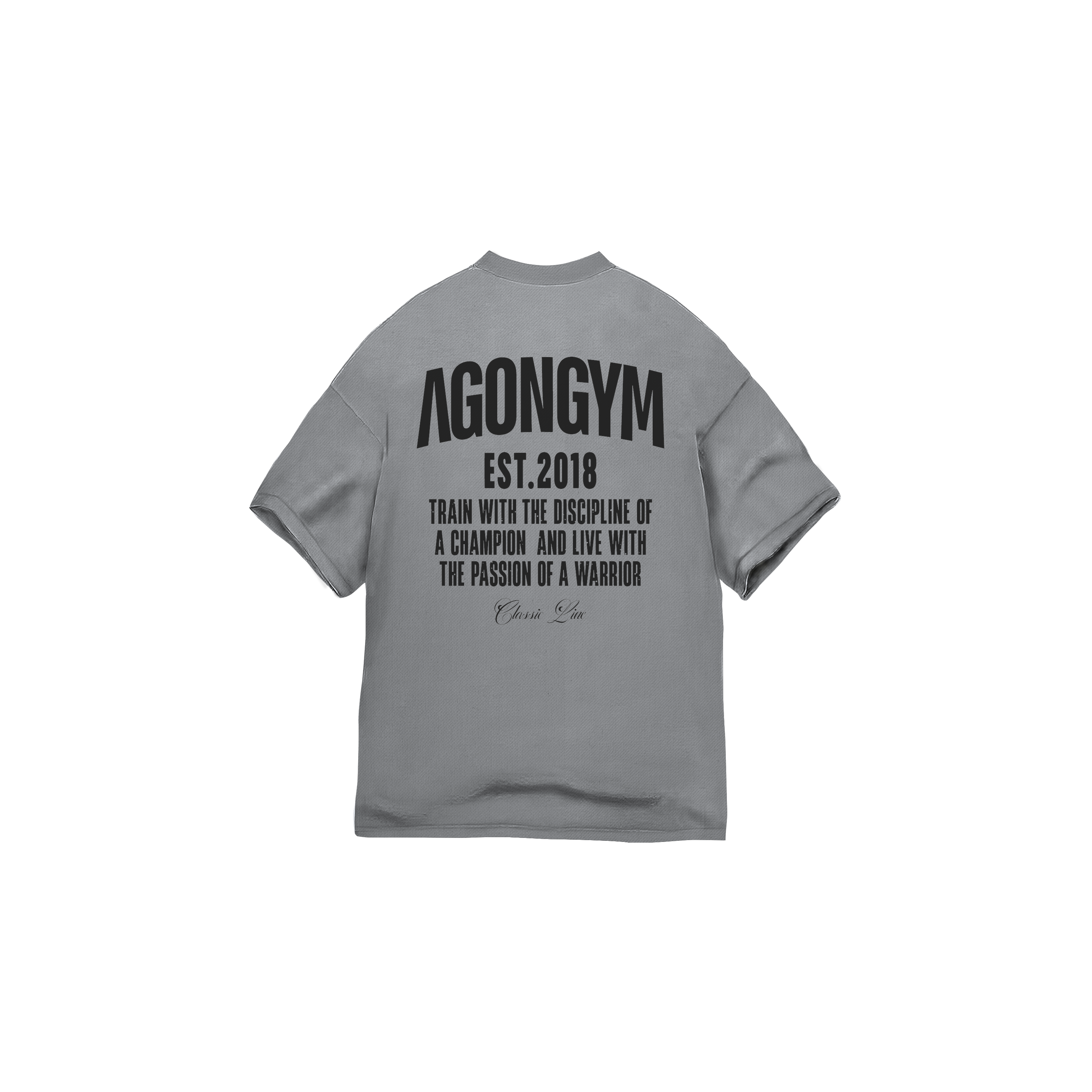 Oversize Classic Line Washed Light Grey — Vista trasera