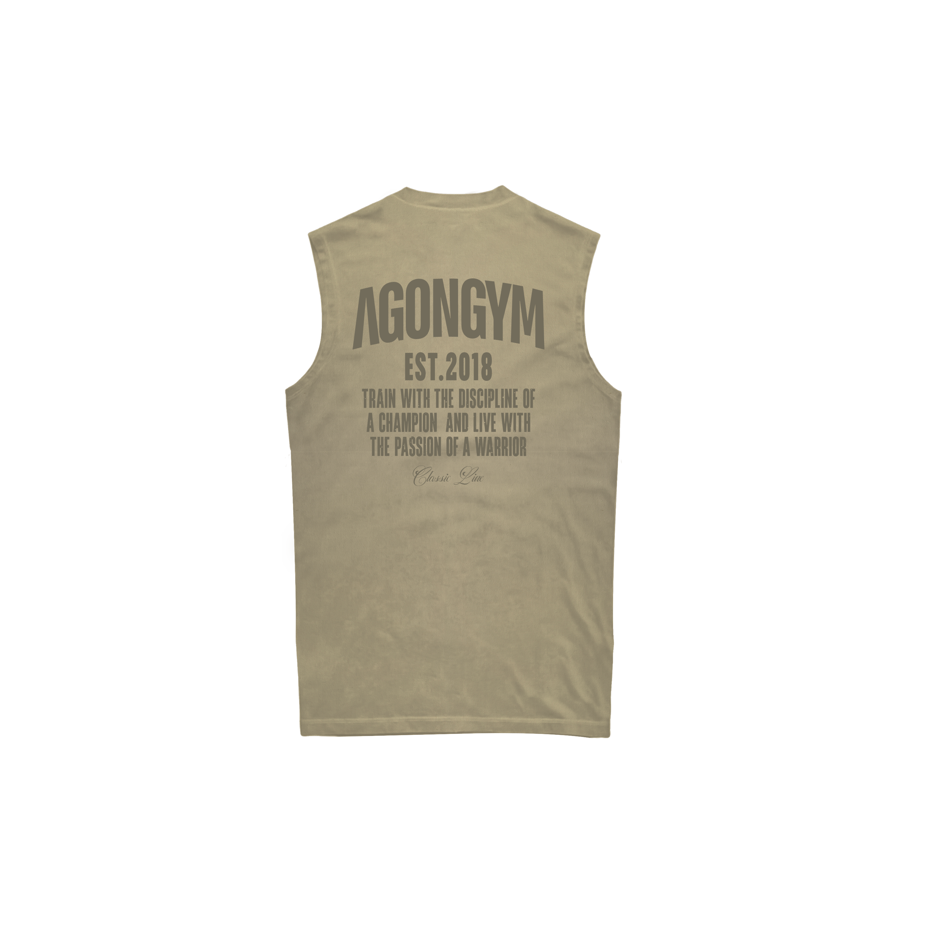 OVERSIZE SLEEVELESS CLASSIC LINE - WASHED BROWN