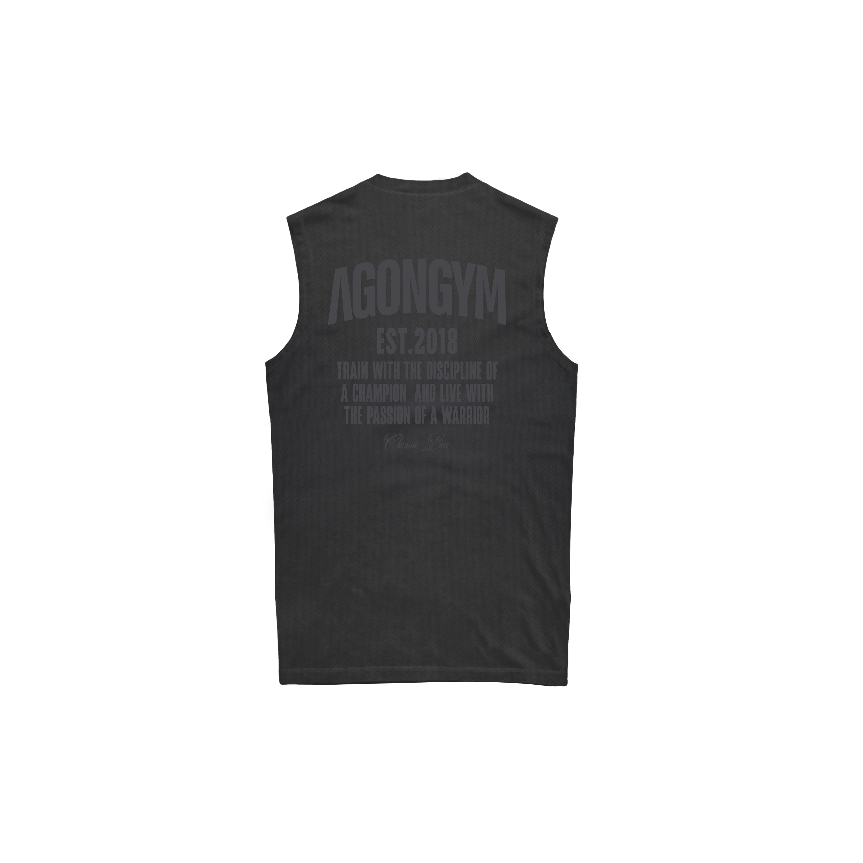 Sleeveless Classic Line Washed Dark Grey — Vista trasera