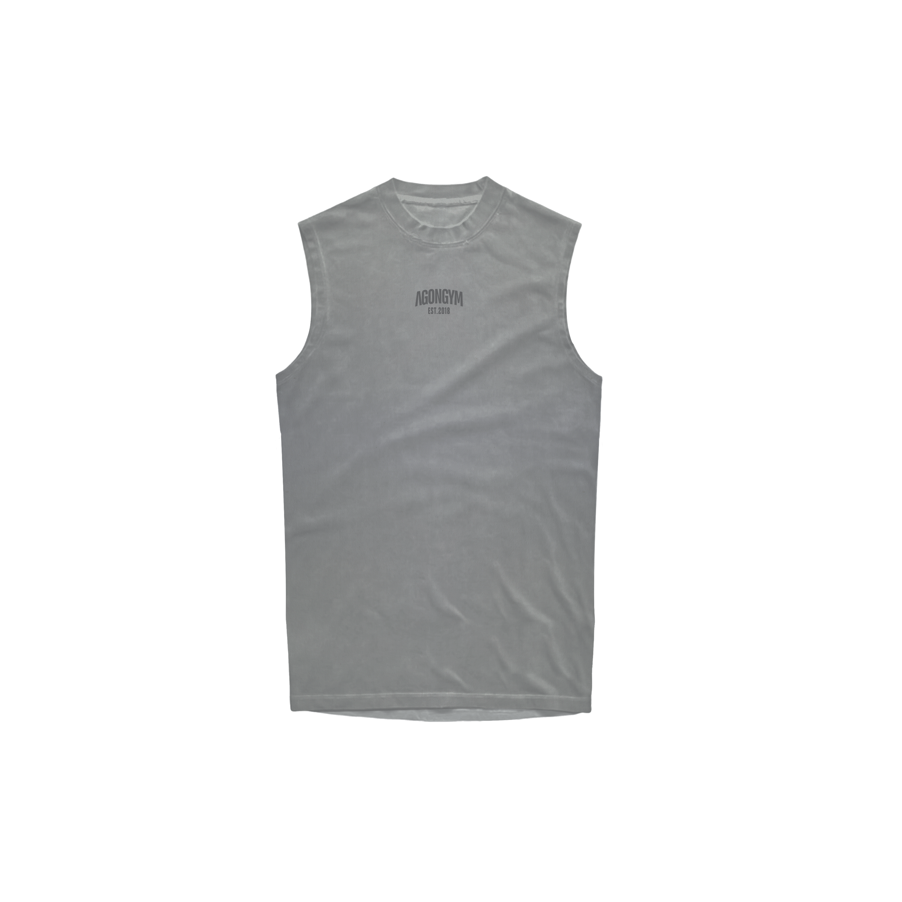 Sleeveless Classic Line Washed Light Grey — Vista frontal