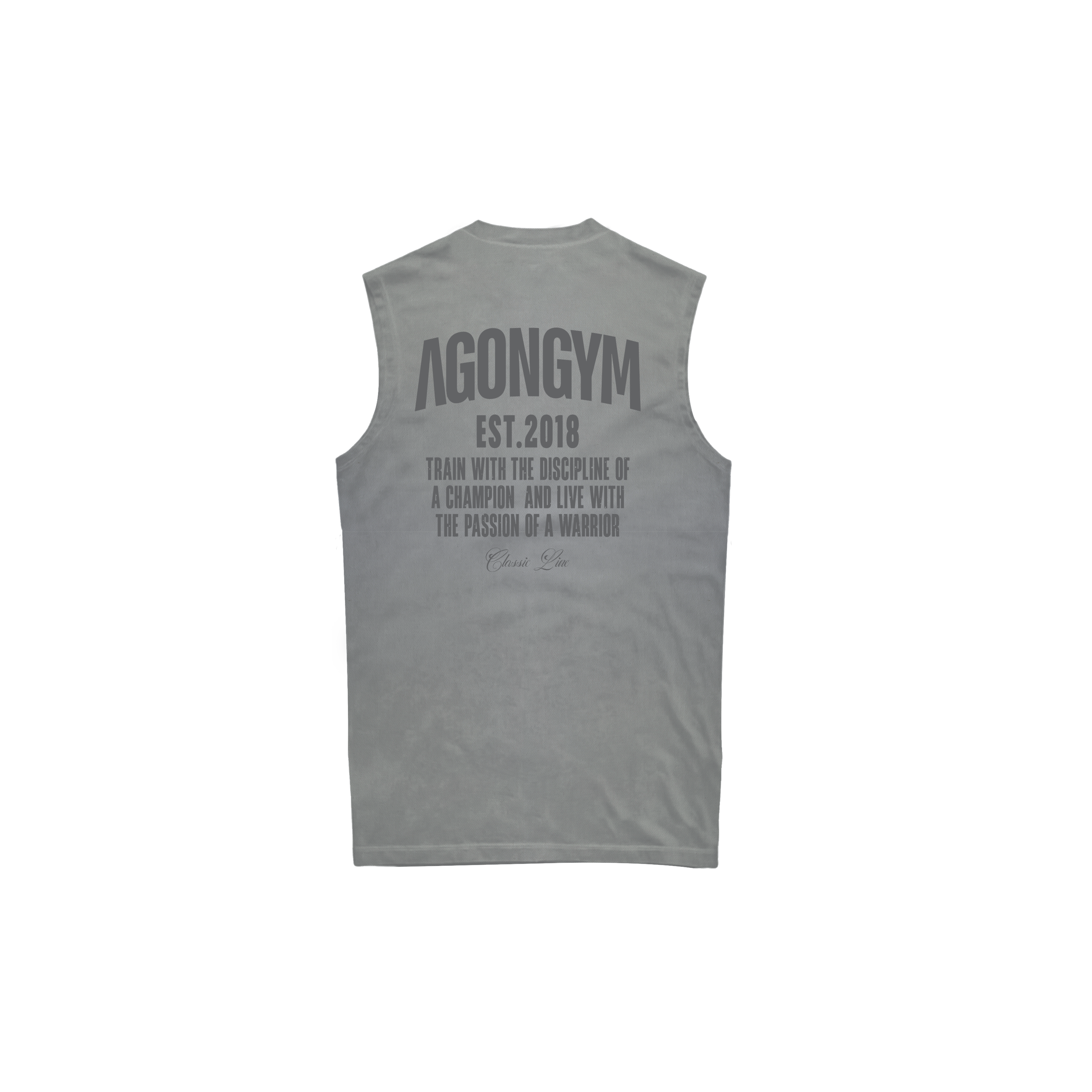 Sleeveless Classic Line Washed Light Grey — Vista trasera