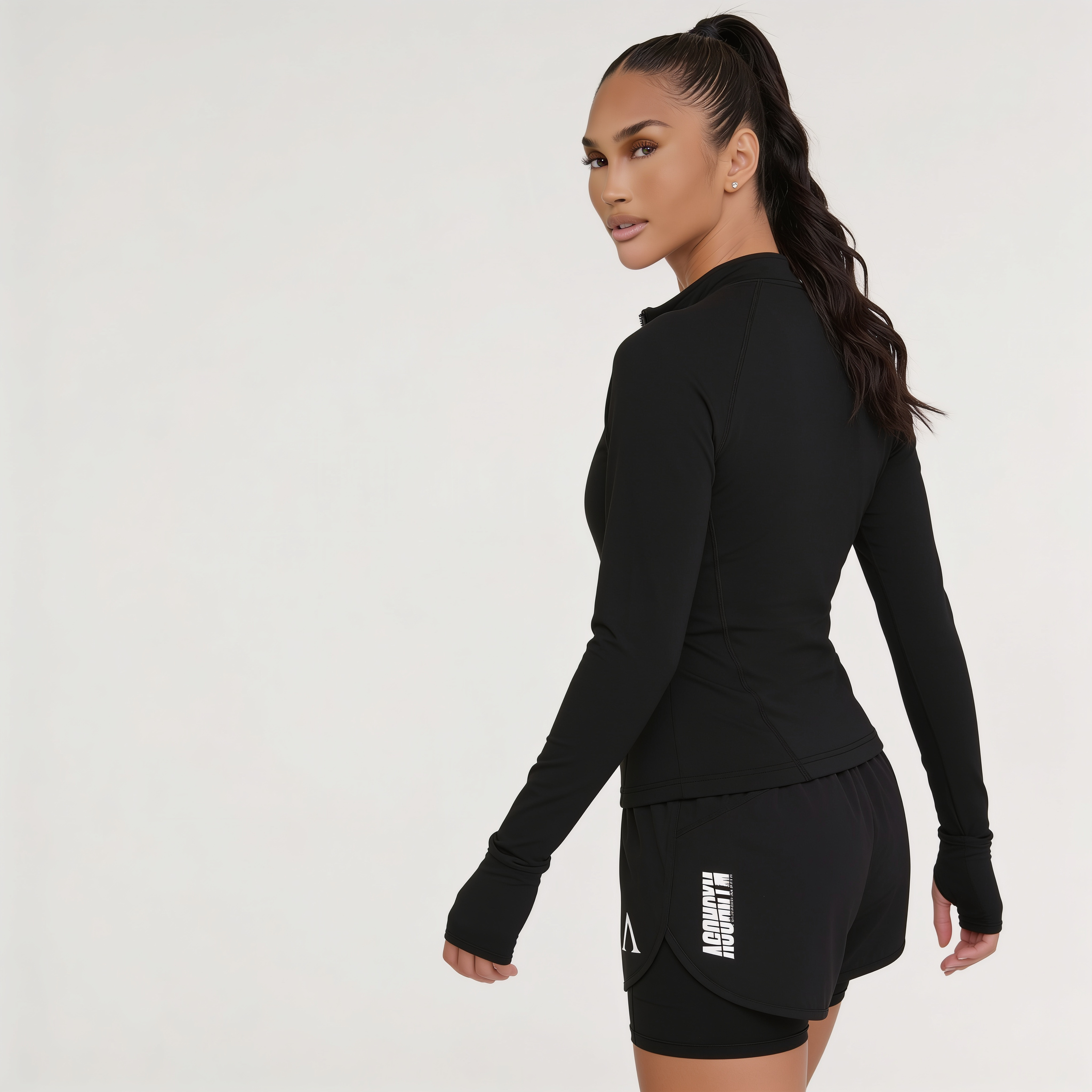 SOFTMESH ZIP LONG SLEEVE - BLACK