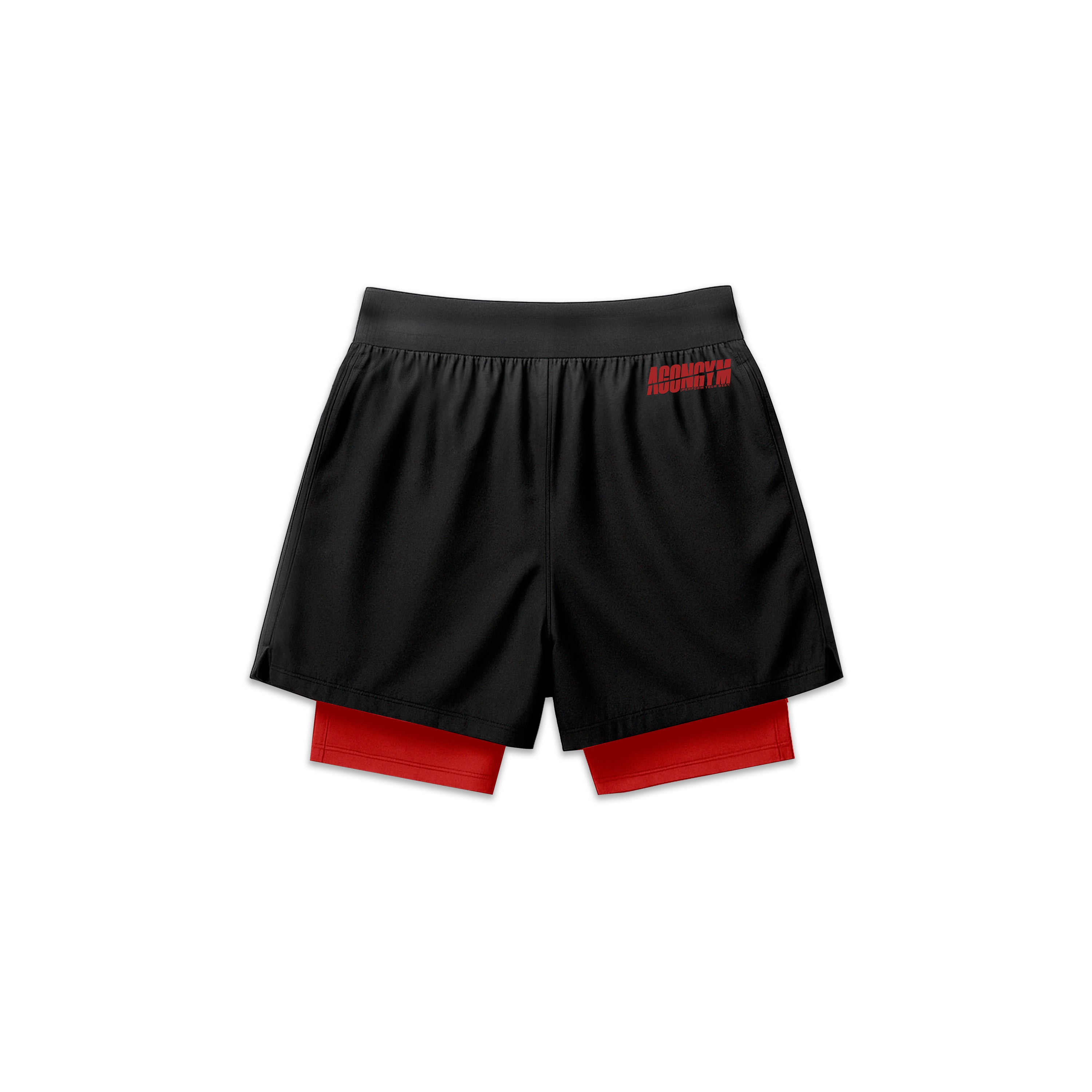 SHORT TECH DARK BATTLE - BLACK/RED