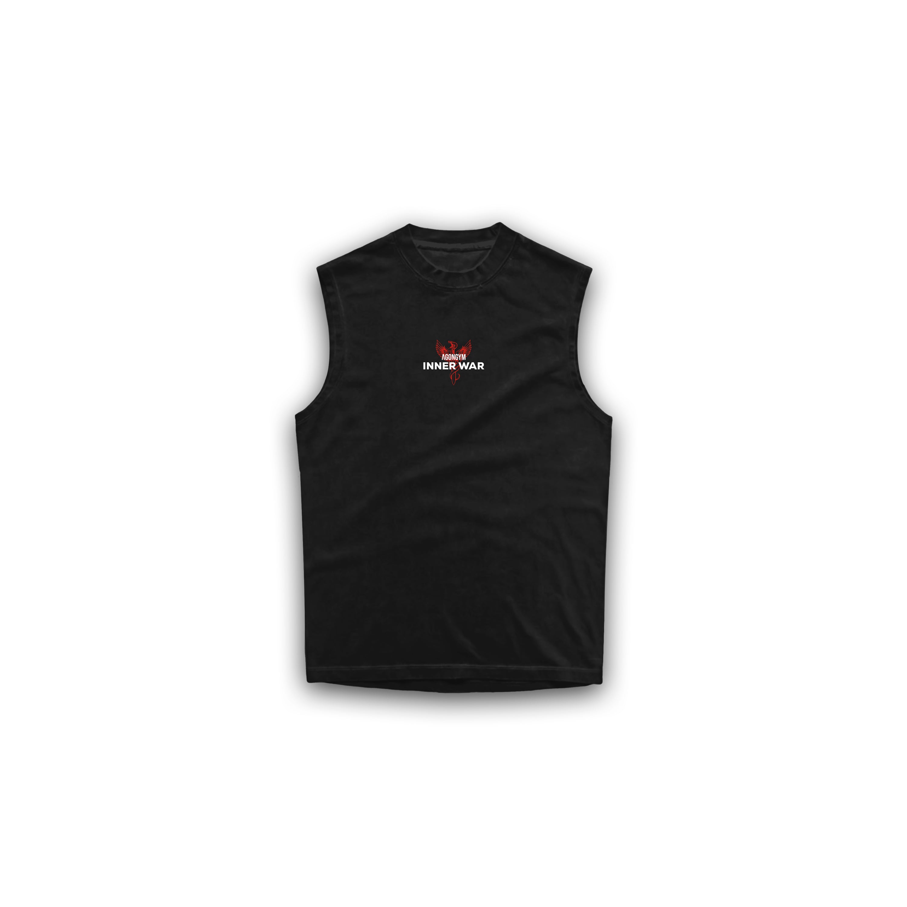 OVERSIZE SLEEVELESS DARK BATTLE - BLACK