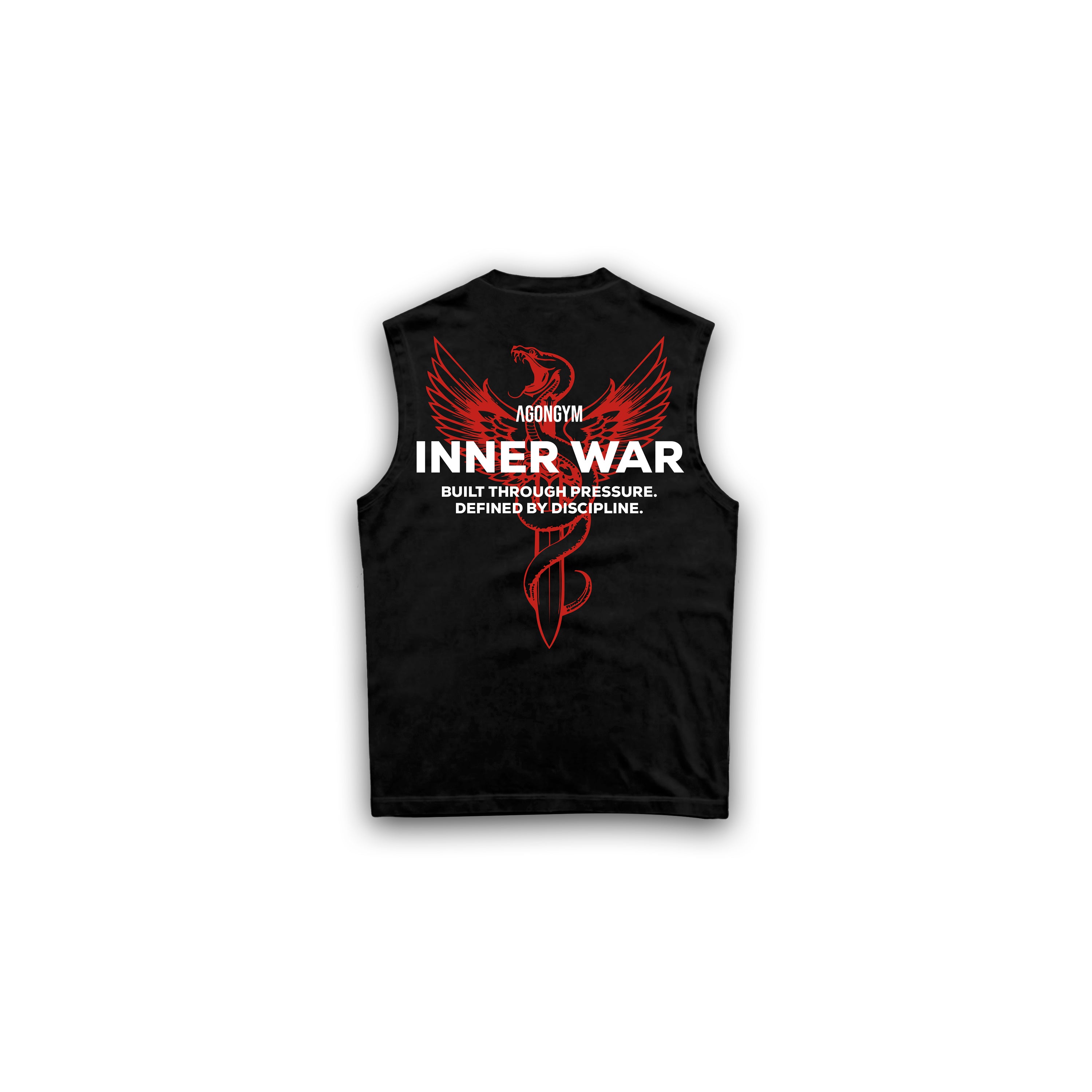 OVERSIZE SLEEVELESS DARK BATTLE - BLACK