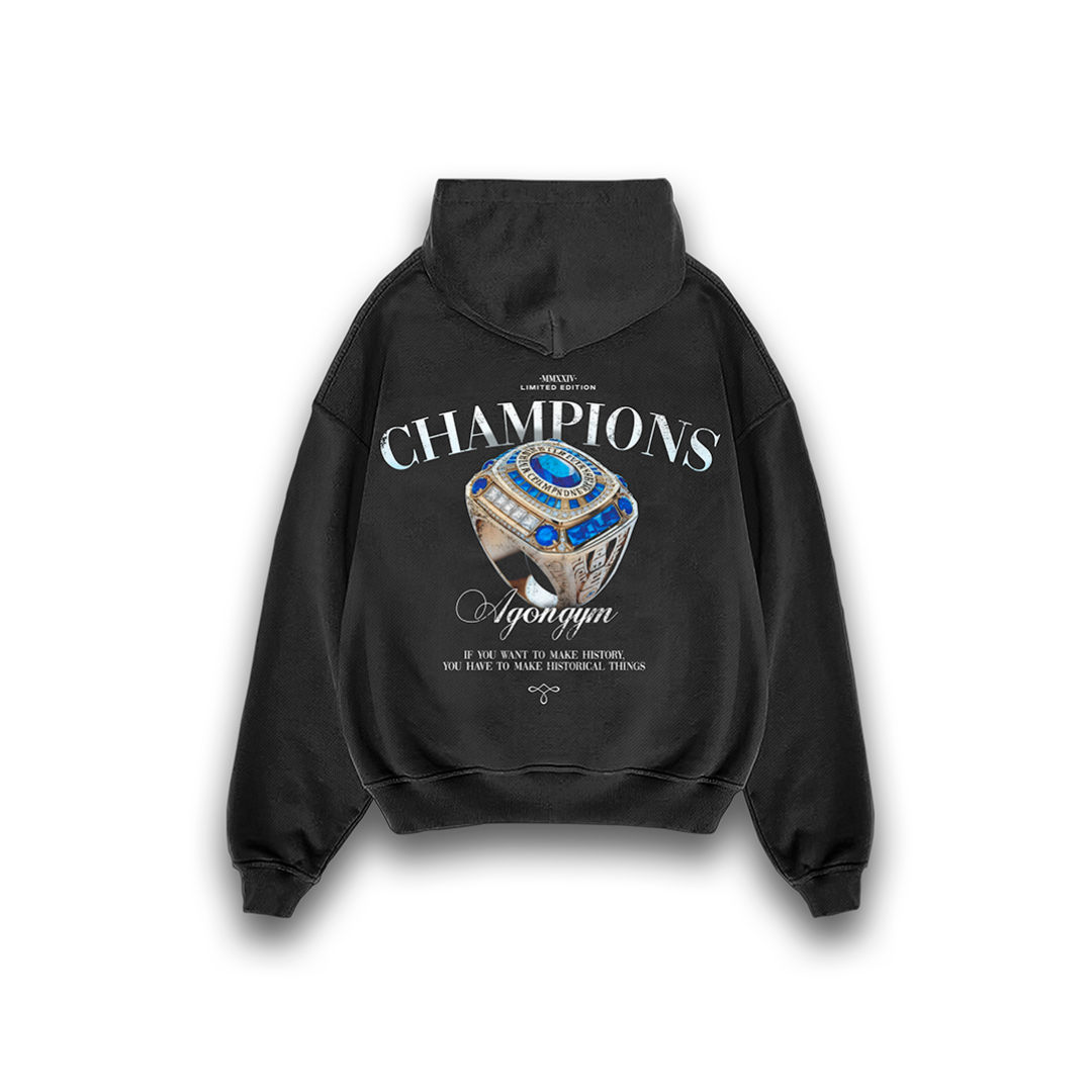 CHAMPION HOODIE BLACK WASHED - Main Image