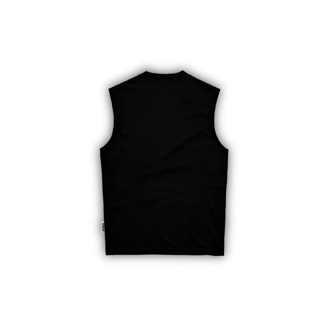 DARK OVERSIZE SLEEVELESS - BLACK