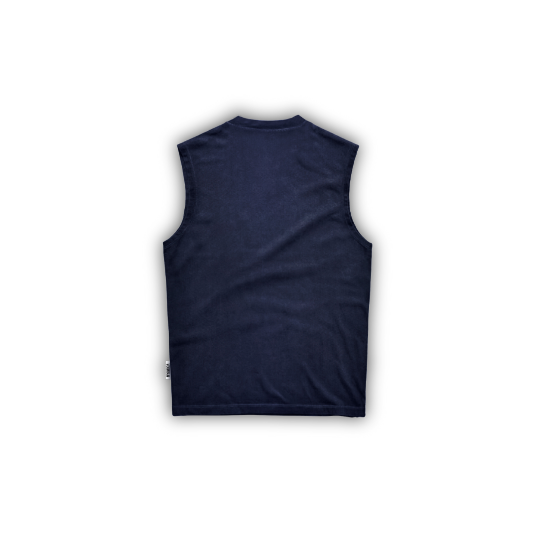 DARK OVERSIZE SLEEVELESS - DARK BLUE