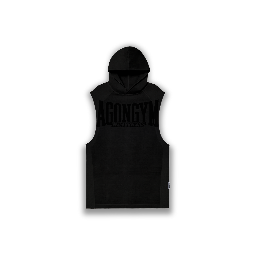 DARK TANK HOODIE - BLACK