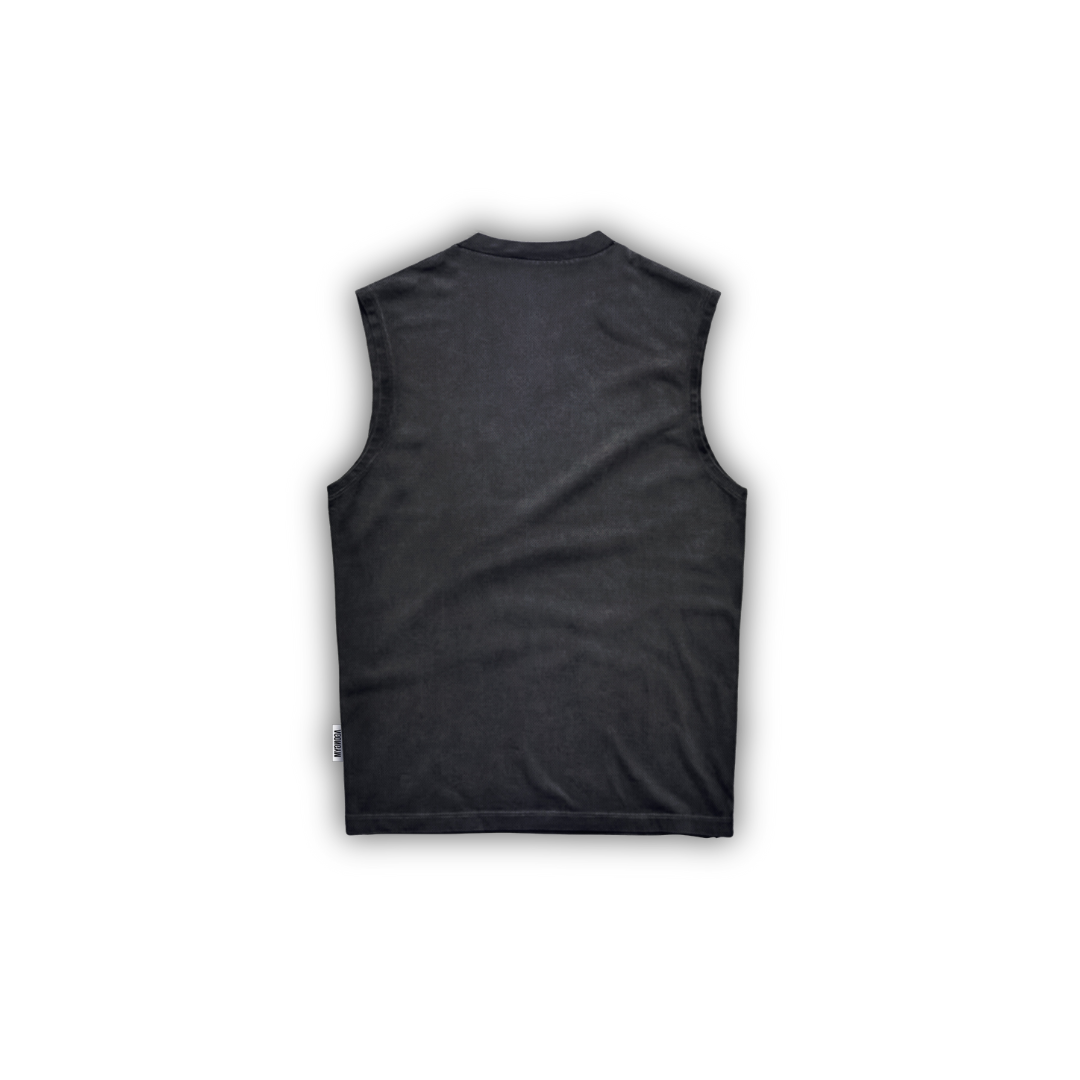 DARK OVERSIZE SLEEVELESS - DARK GREY