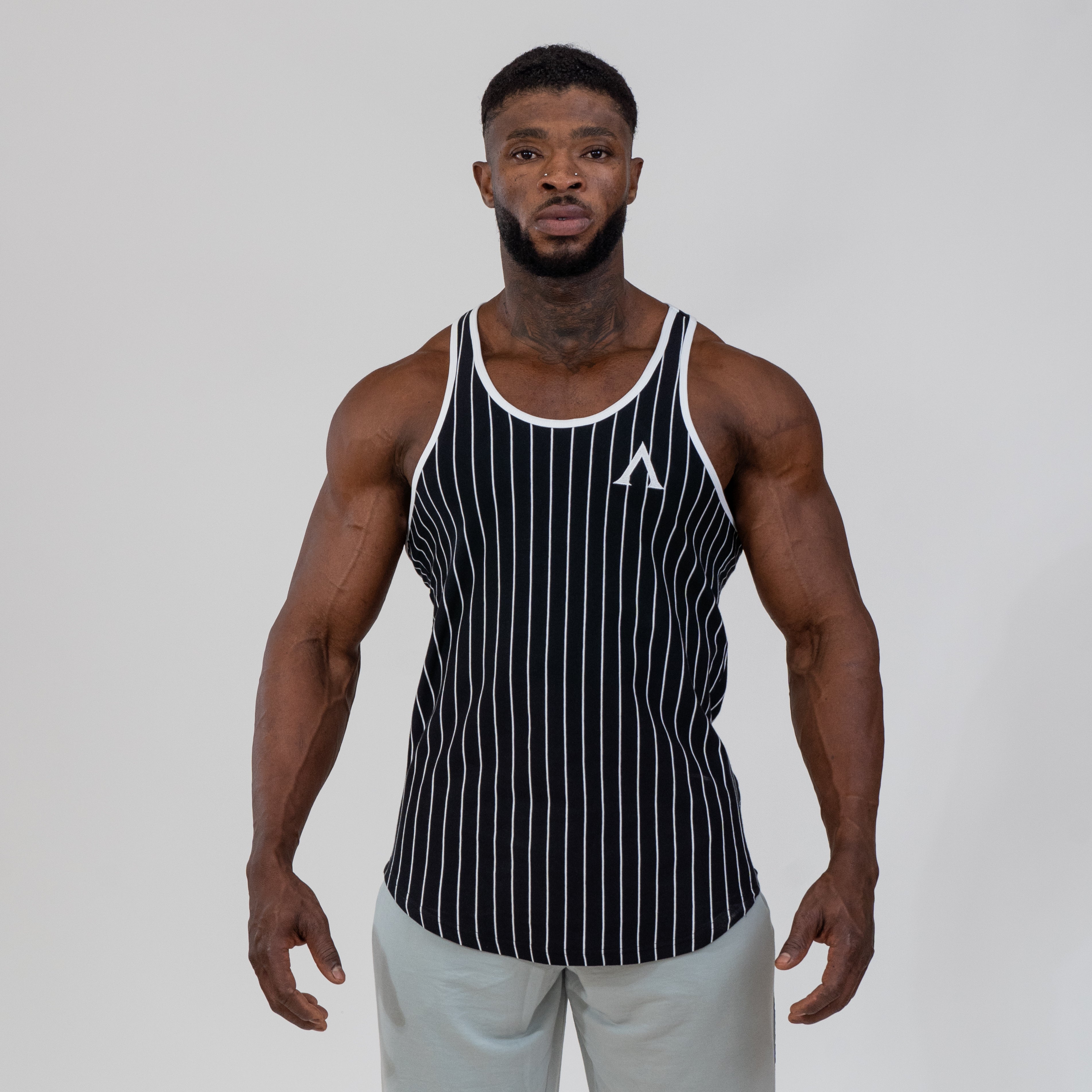 STRINGER MUSCLE ERA - STRIPED BLACK