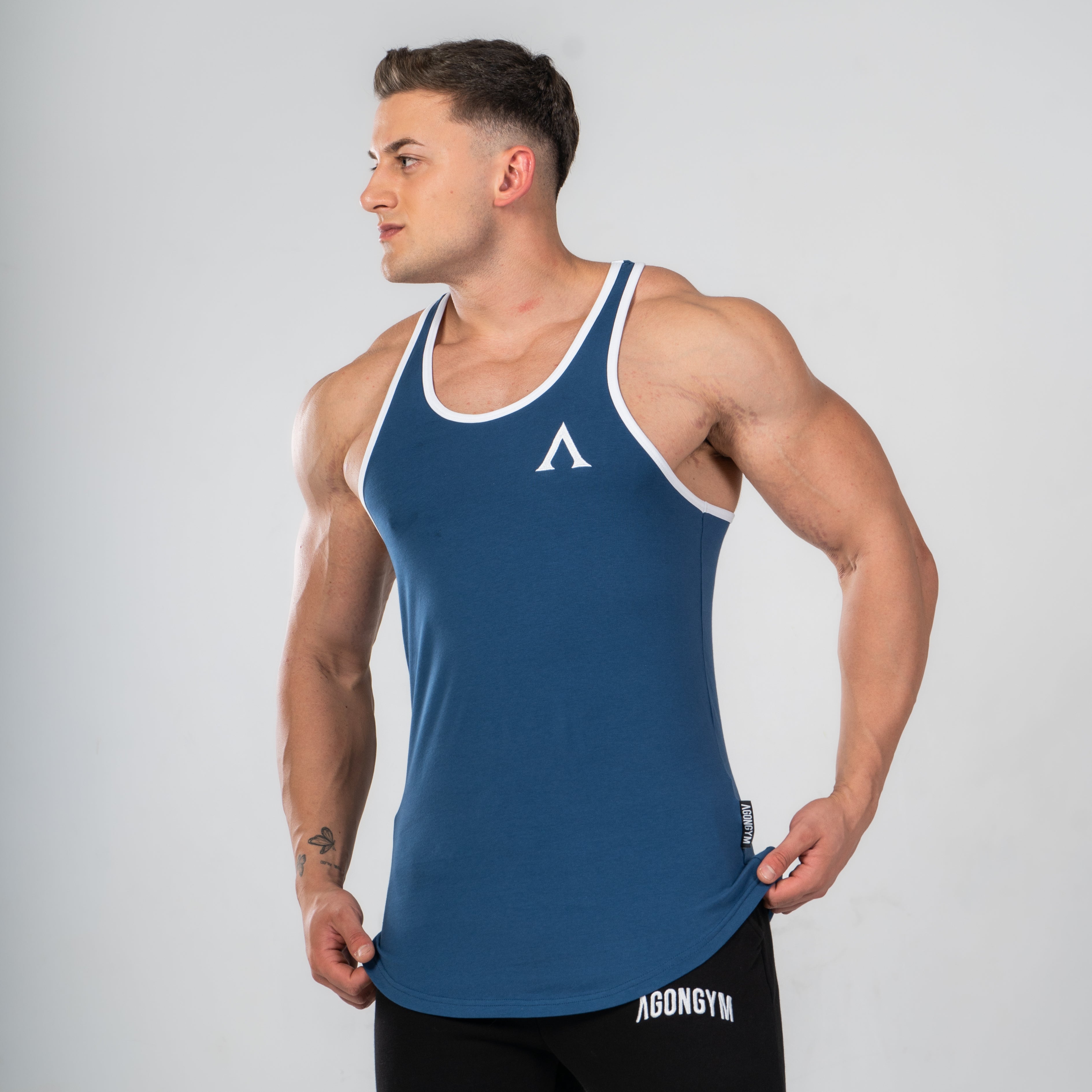 AESTHETIC STRINGER - NAVY/WHITE – AGONGYM