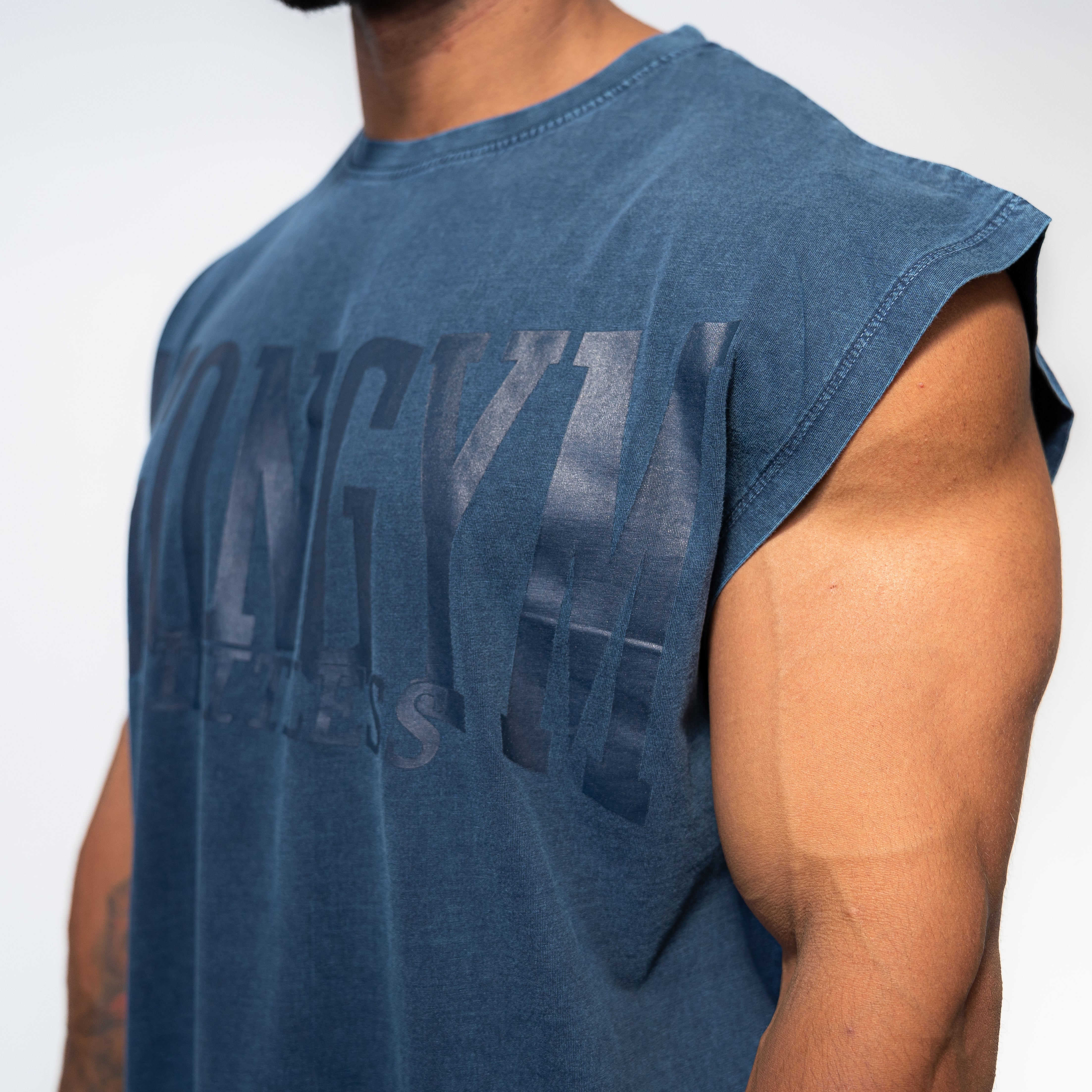 DARK OVERSIZE SLEEVELESS - DARK BLUE