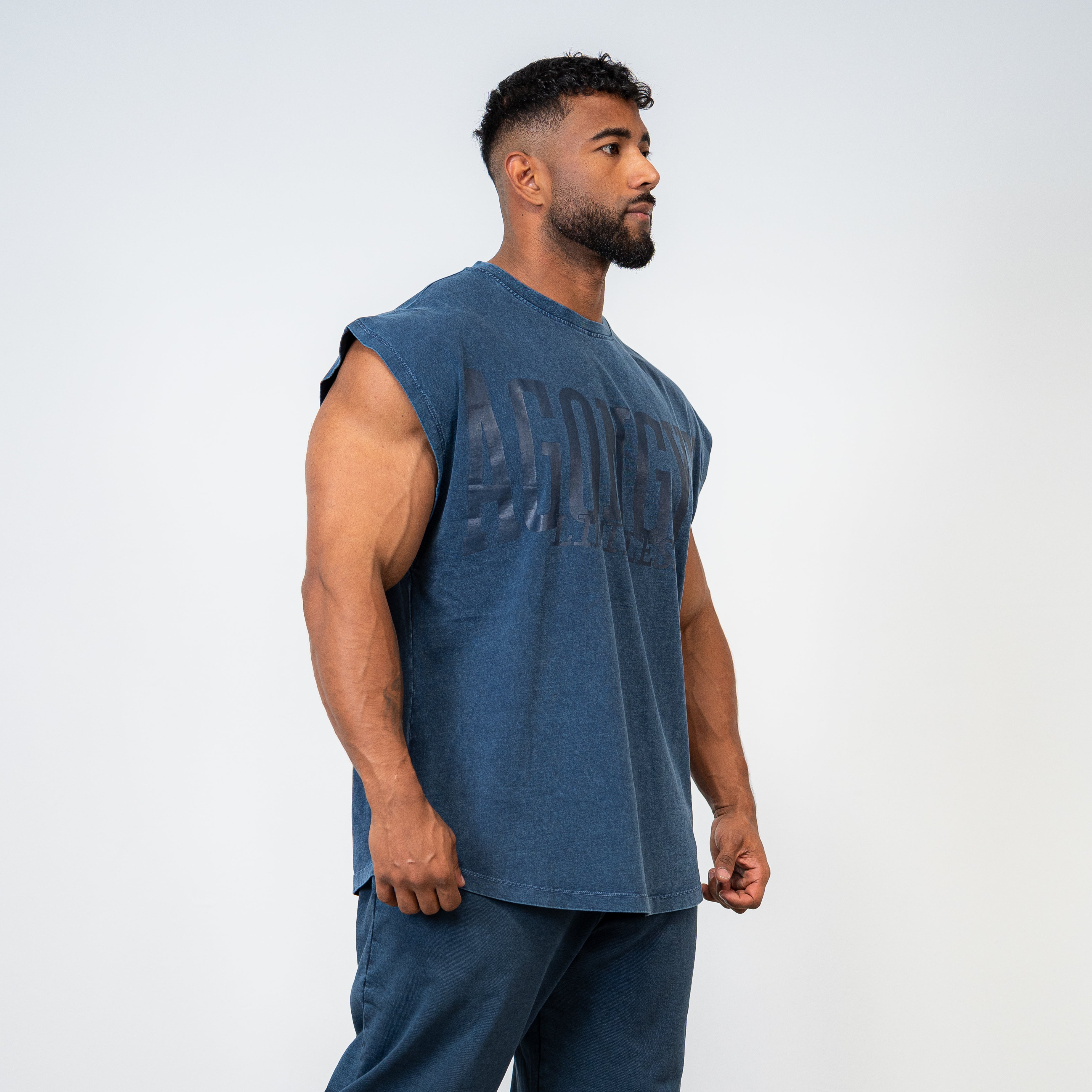 DARK OVERSIZE SLEEVELESS - DARK BLUE