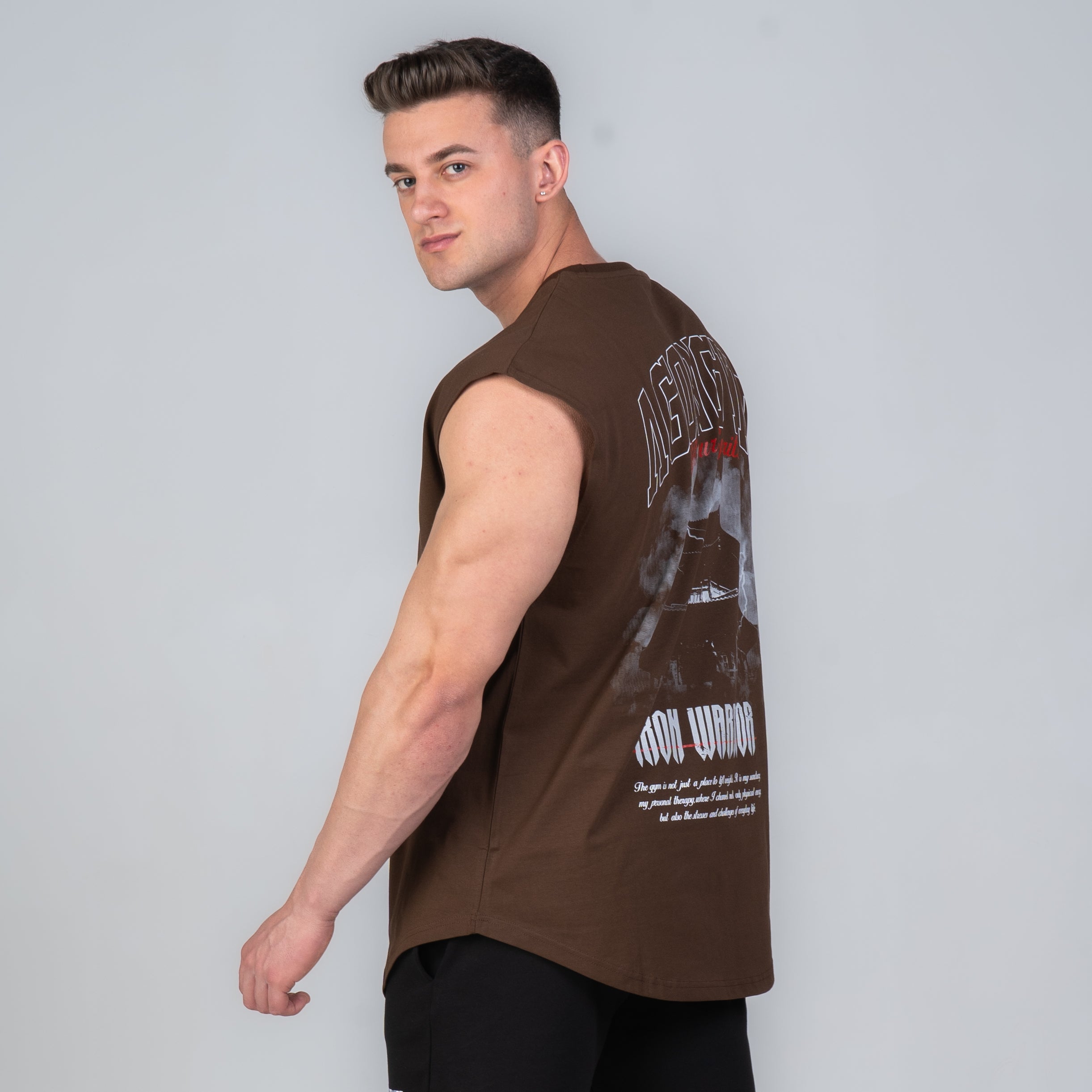 IRON WARRIOR SLEEVELESS - STONE BROWN