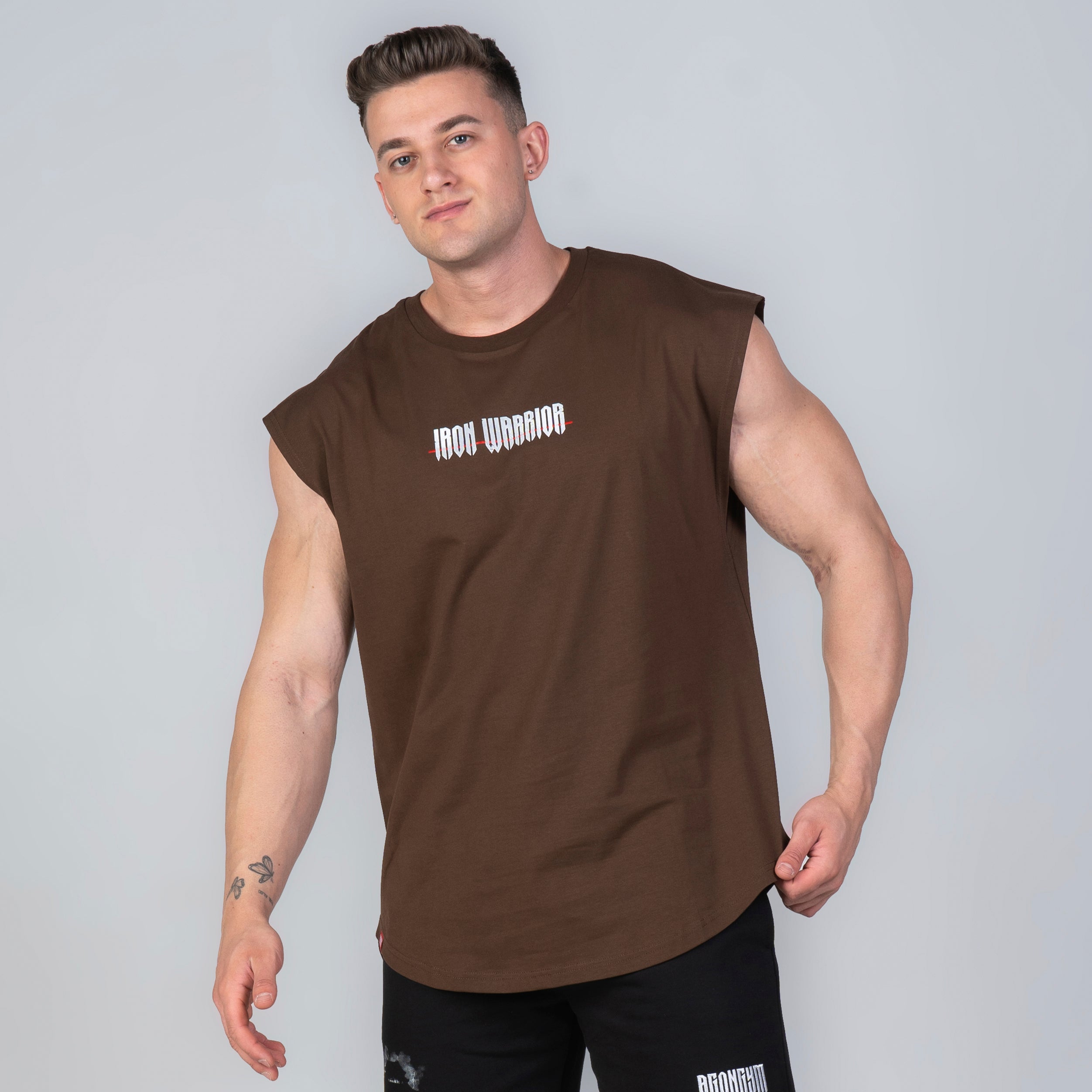 IRON WARRIOR SLEEVELESS - STONE BROWN