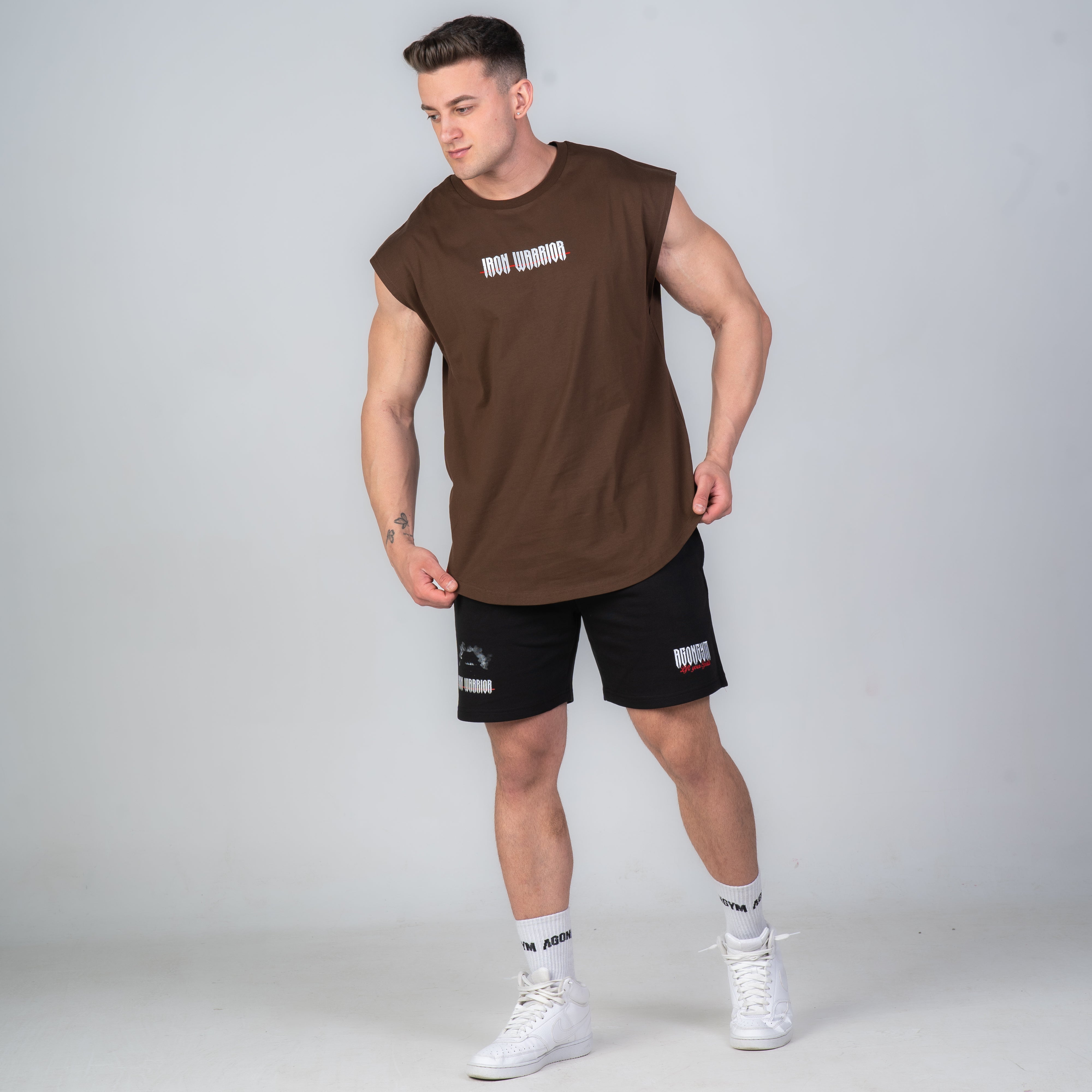 IRON WARRIOR SLEEVELESS - STONE BROWN