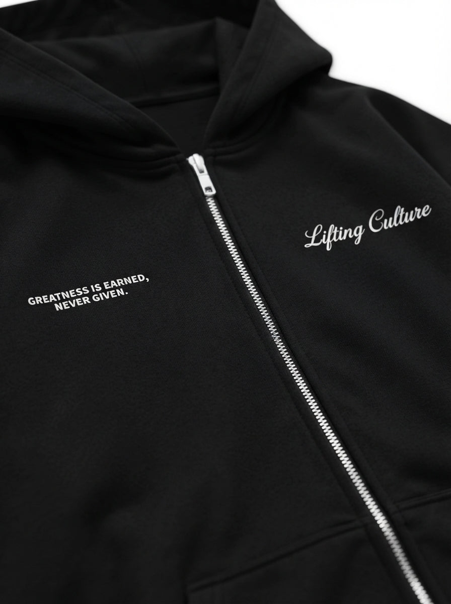 LIFTING CULTURE ZIP HOODIE - BLACK