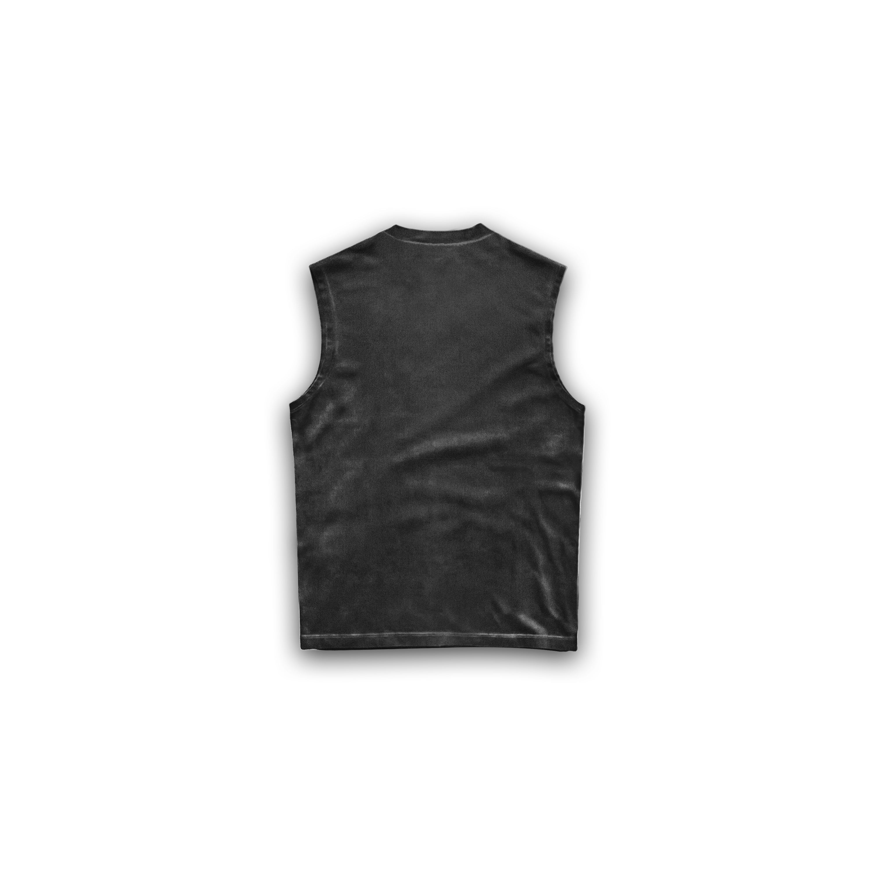 OVERSIZE SLEEVELESS LIMITLESS - WASHED BLACK/SILVER GREY