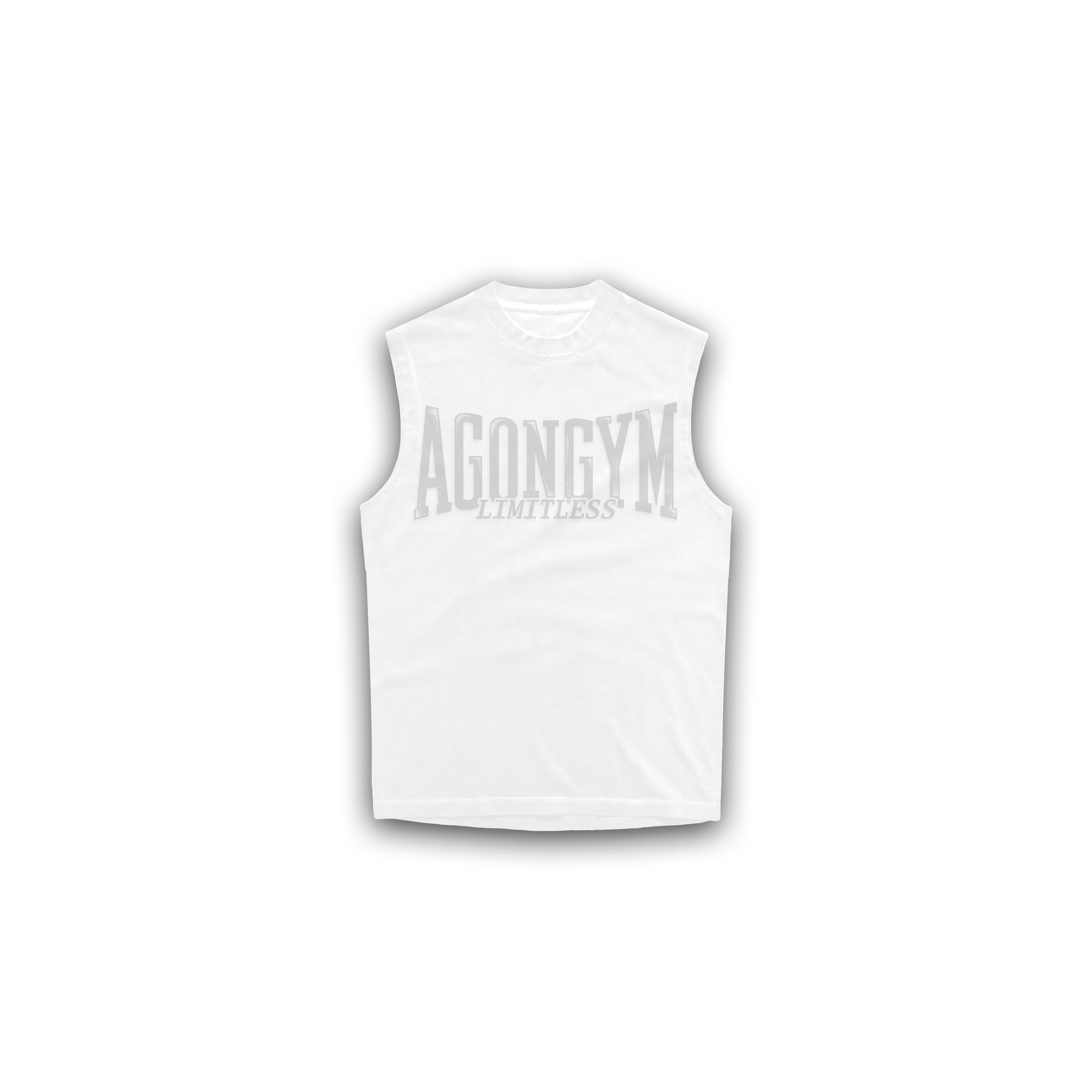 OVERSIZE SLEEVELESS LIMITLESS - WHITE/SILVER GREY