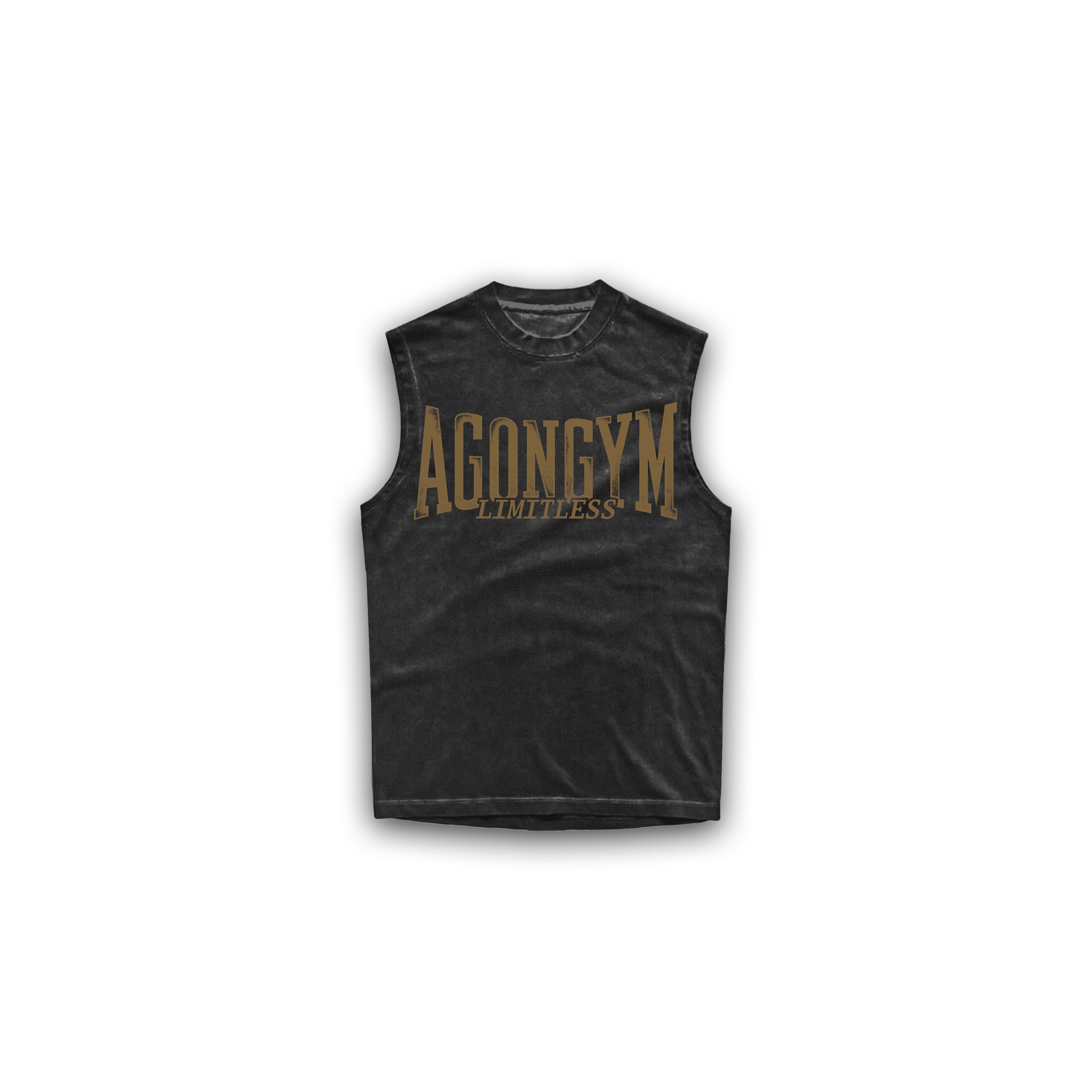 OVERSIZE SLEEVELESS LIMITLESS - WASHED BLACK/MUSTARD