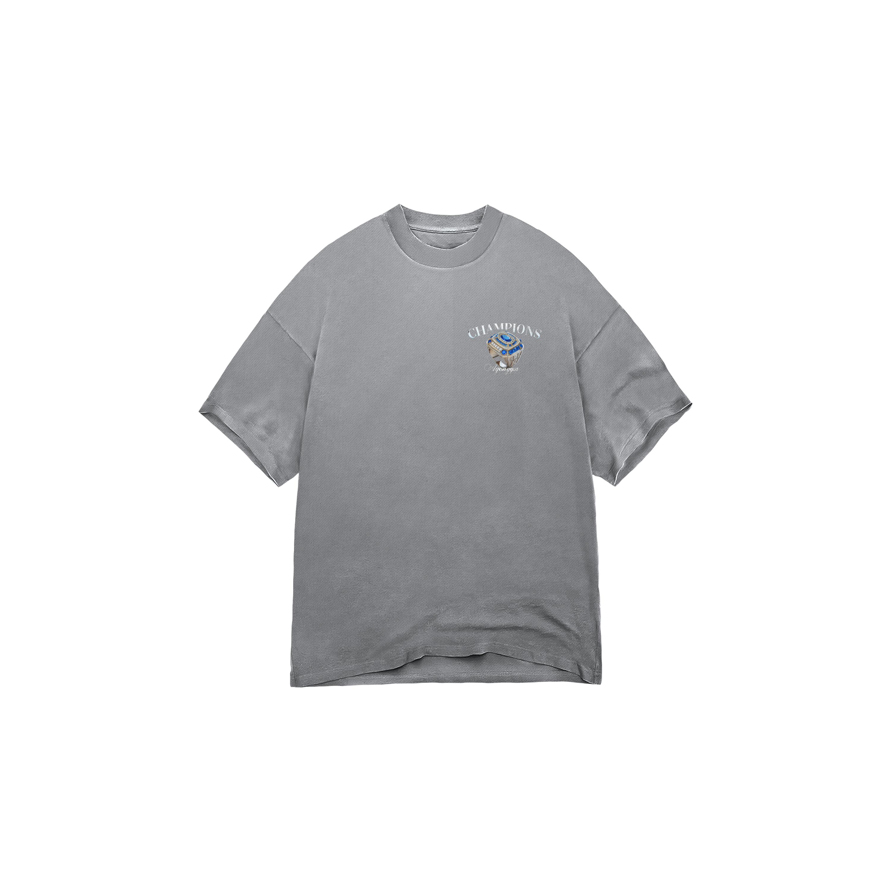 Oversize Champion Washed Light Grey — Vista frontal