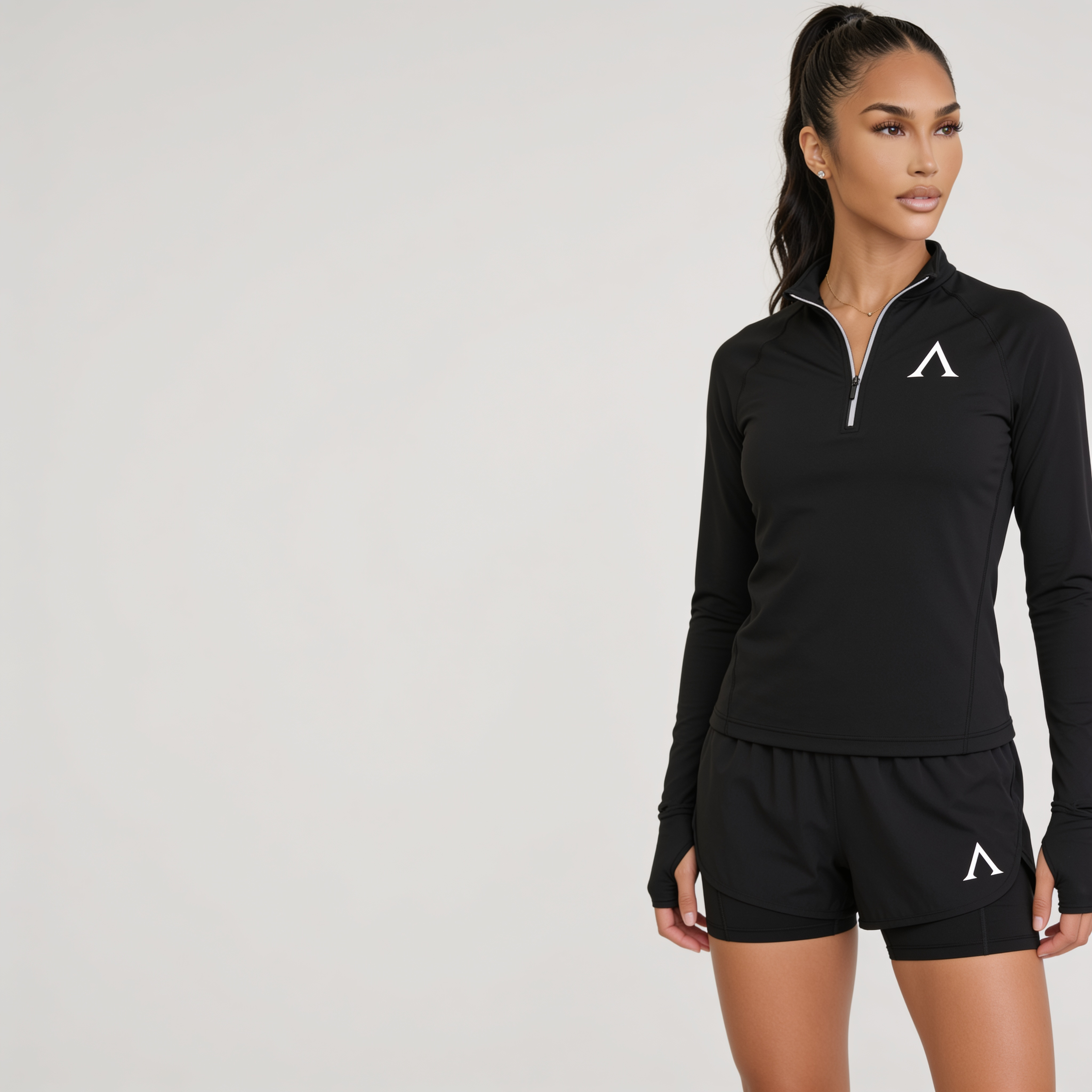 SOFTMESH ZIP LONG SLEEVE - BLACK