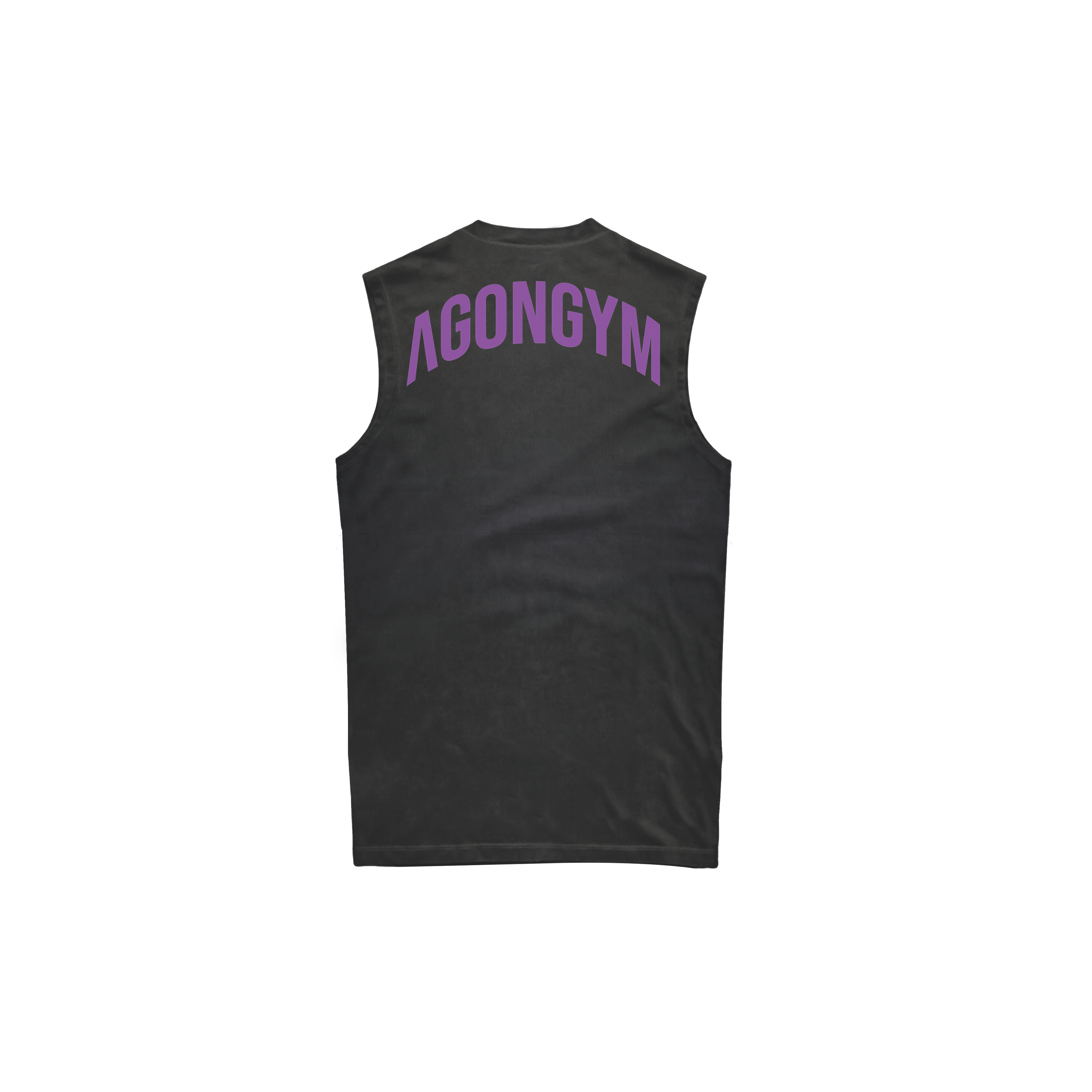 Sleeveless Lifting Club Washed Dark Grey Purple — Vista trasera