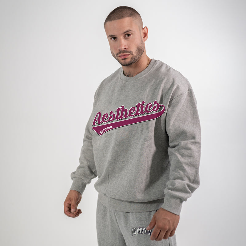 PULLOVER AESTHETICS - GREY/RED