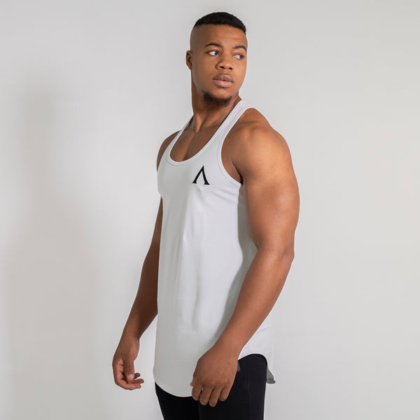 Stringer Tank Top In Black And White Trim With Physique Aesthetic Elite  Design